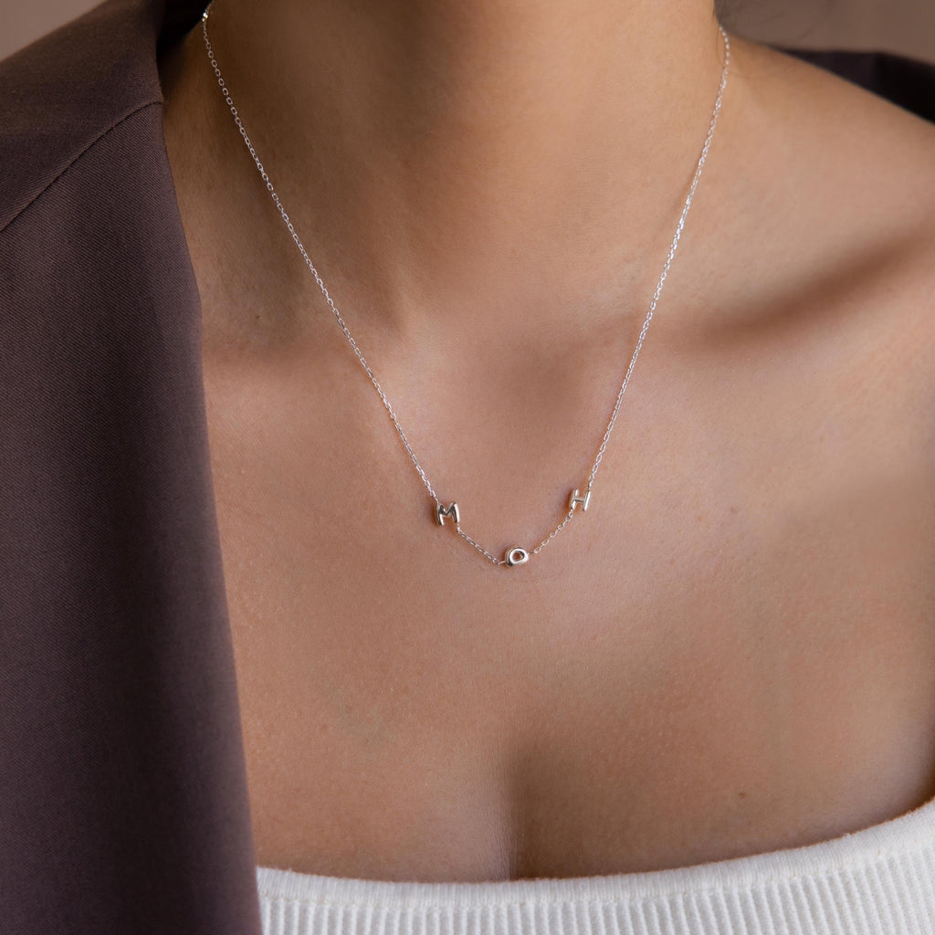 Multiple Bubble Letter Necklace
