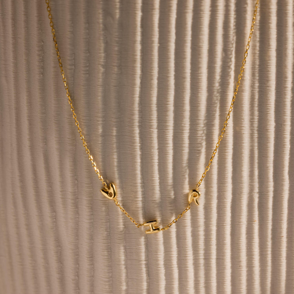Multiple Bubble Letter Necklace