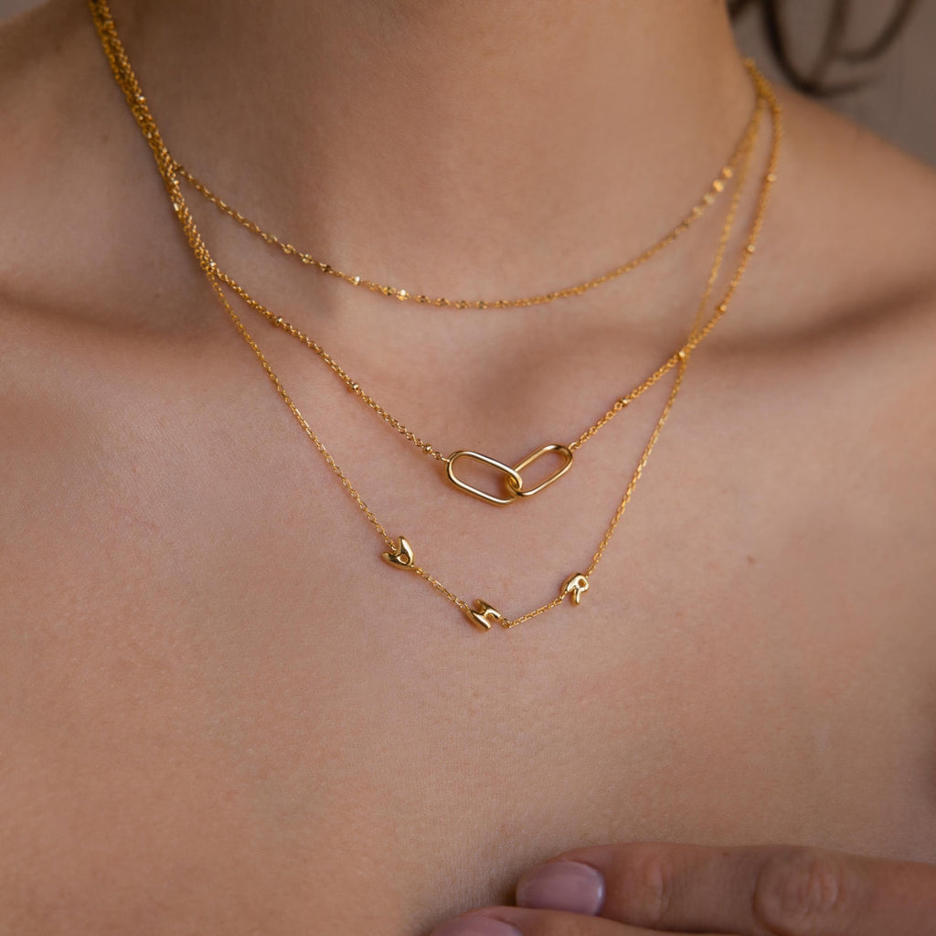 Multiple Bubble Letter Necklace