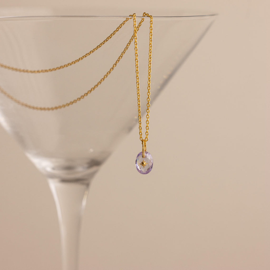 North Star Birthstone Signet Necklace
