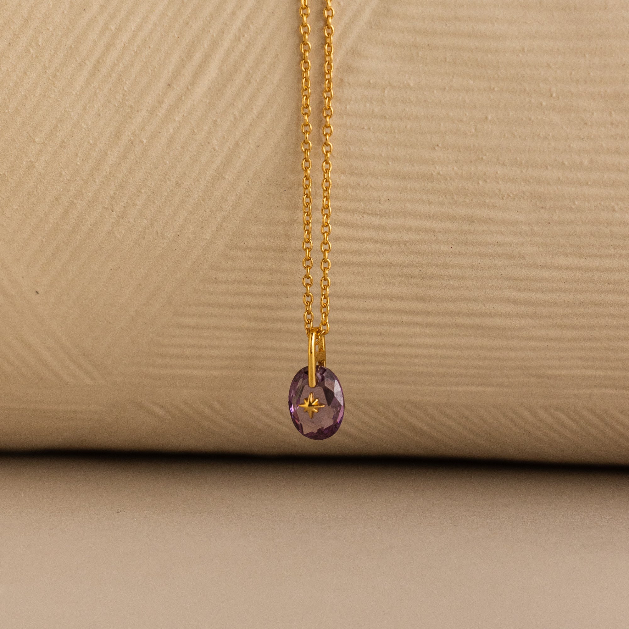 North Star Birthstone Signet Necklace