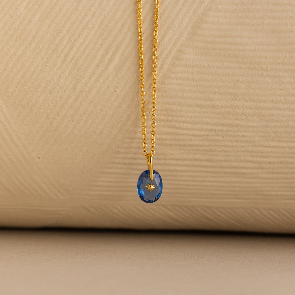 North Star Birthstone Signet Necklace