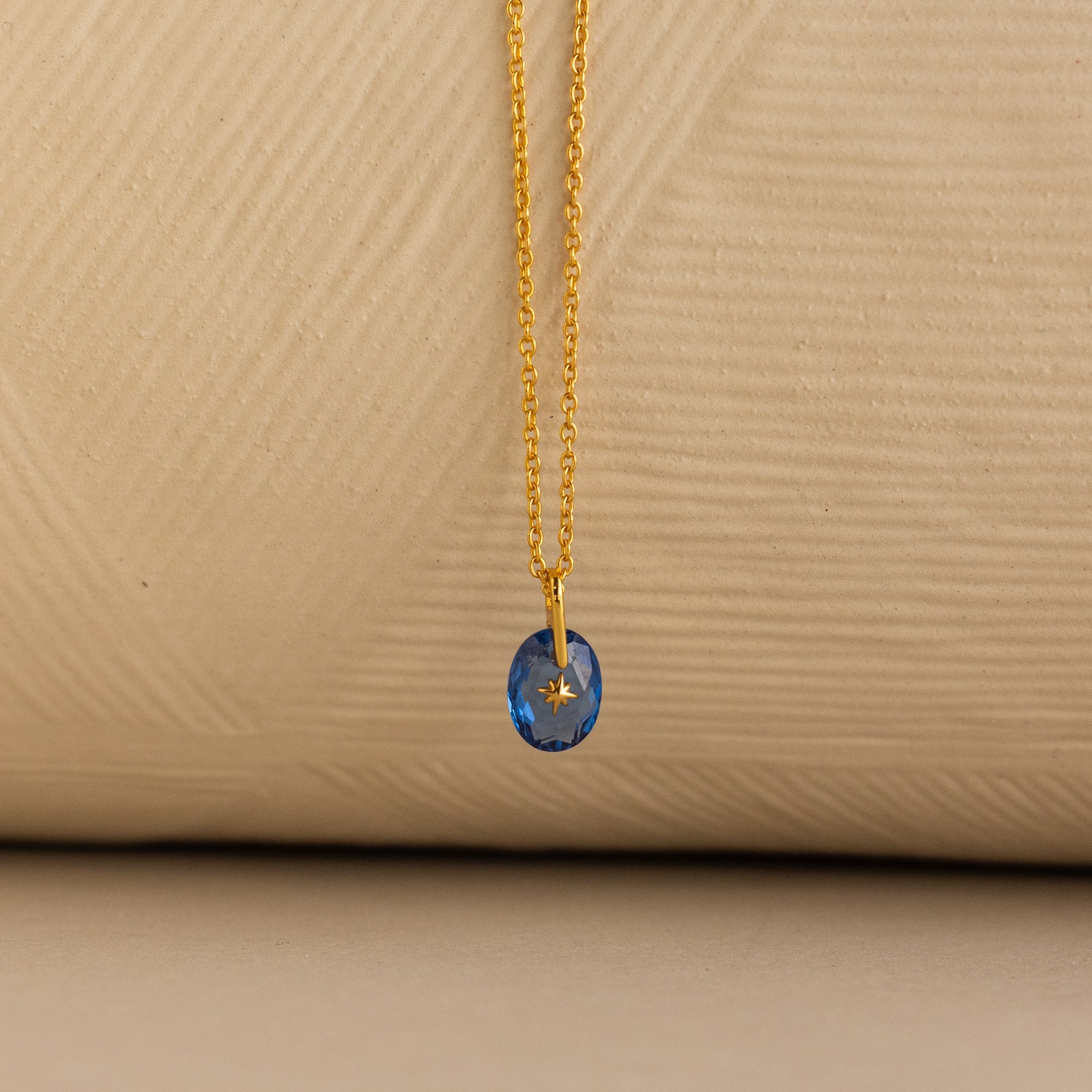North Star Birthstone Signet Necklace