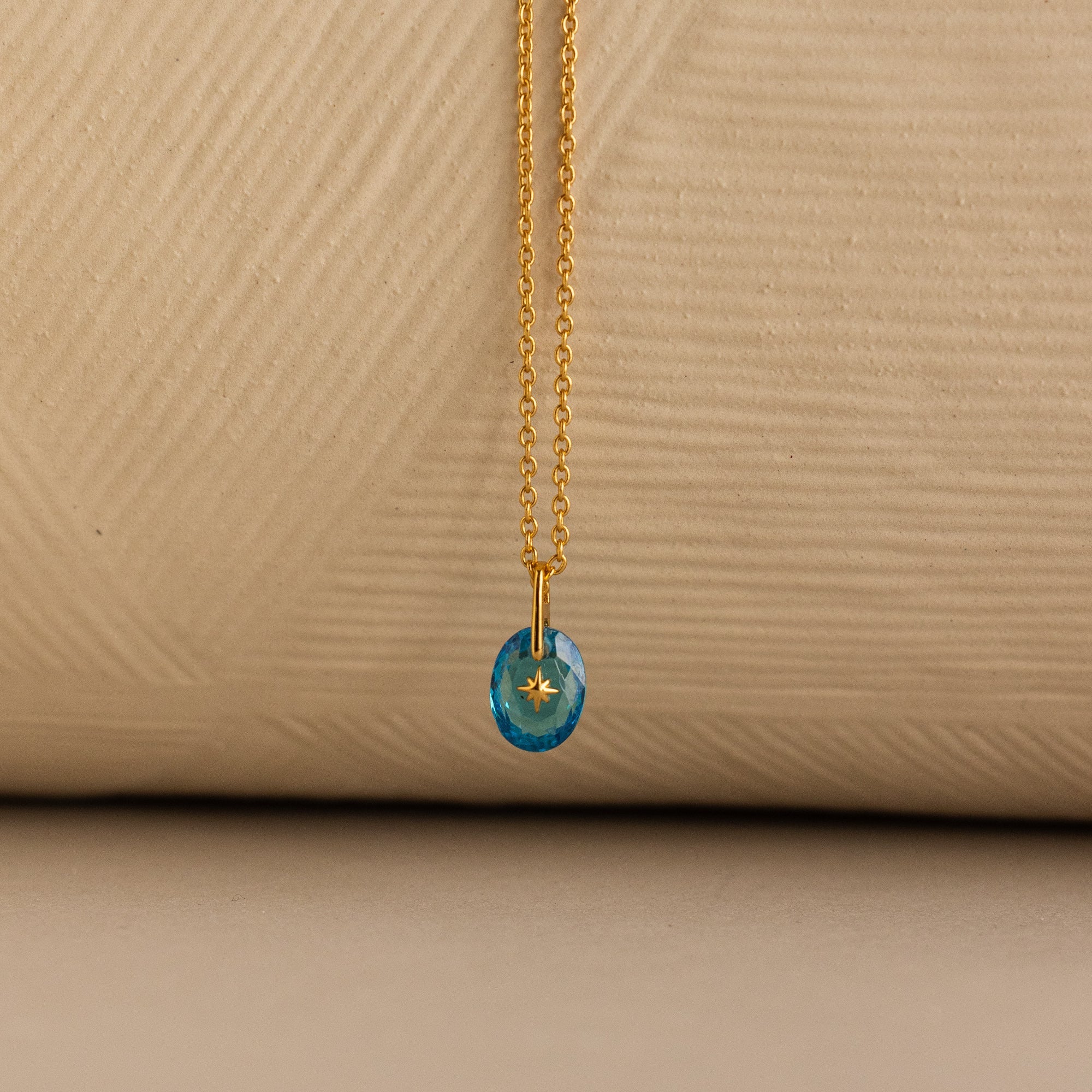 North Star Birthstone Signet Necklace