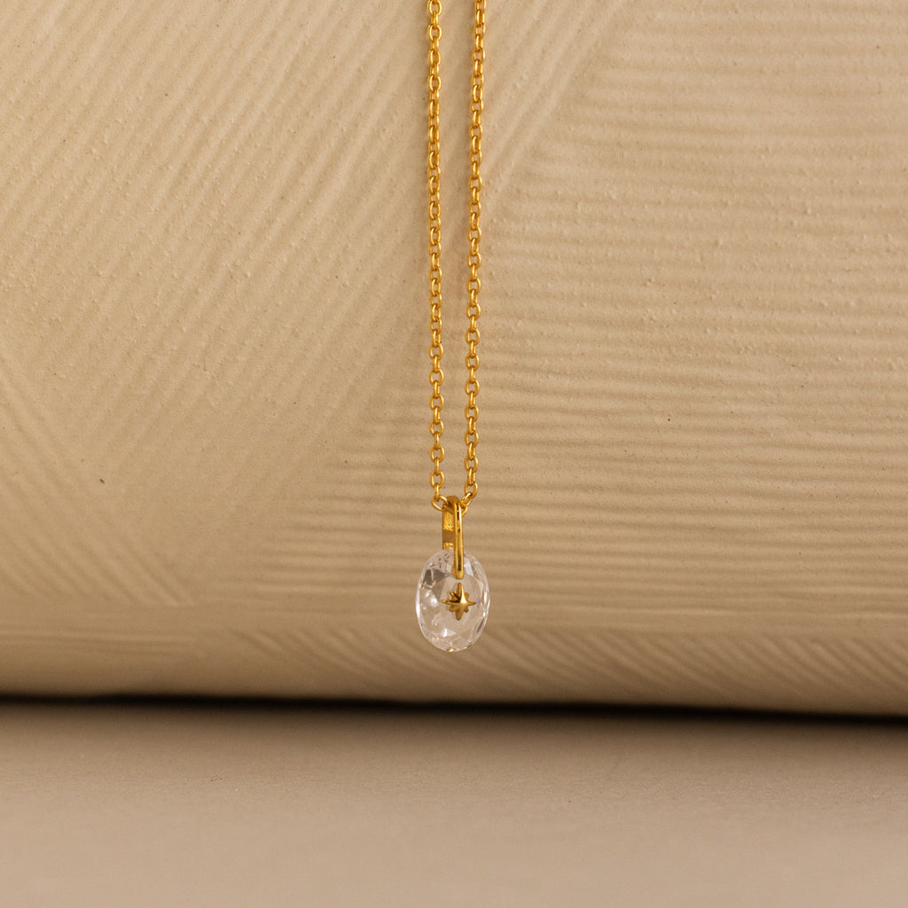 North Star Birthstone Signet Necklace