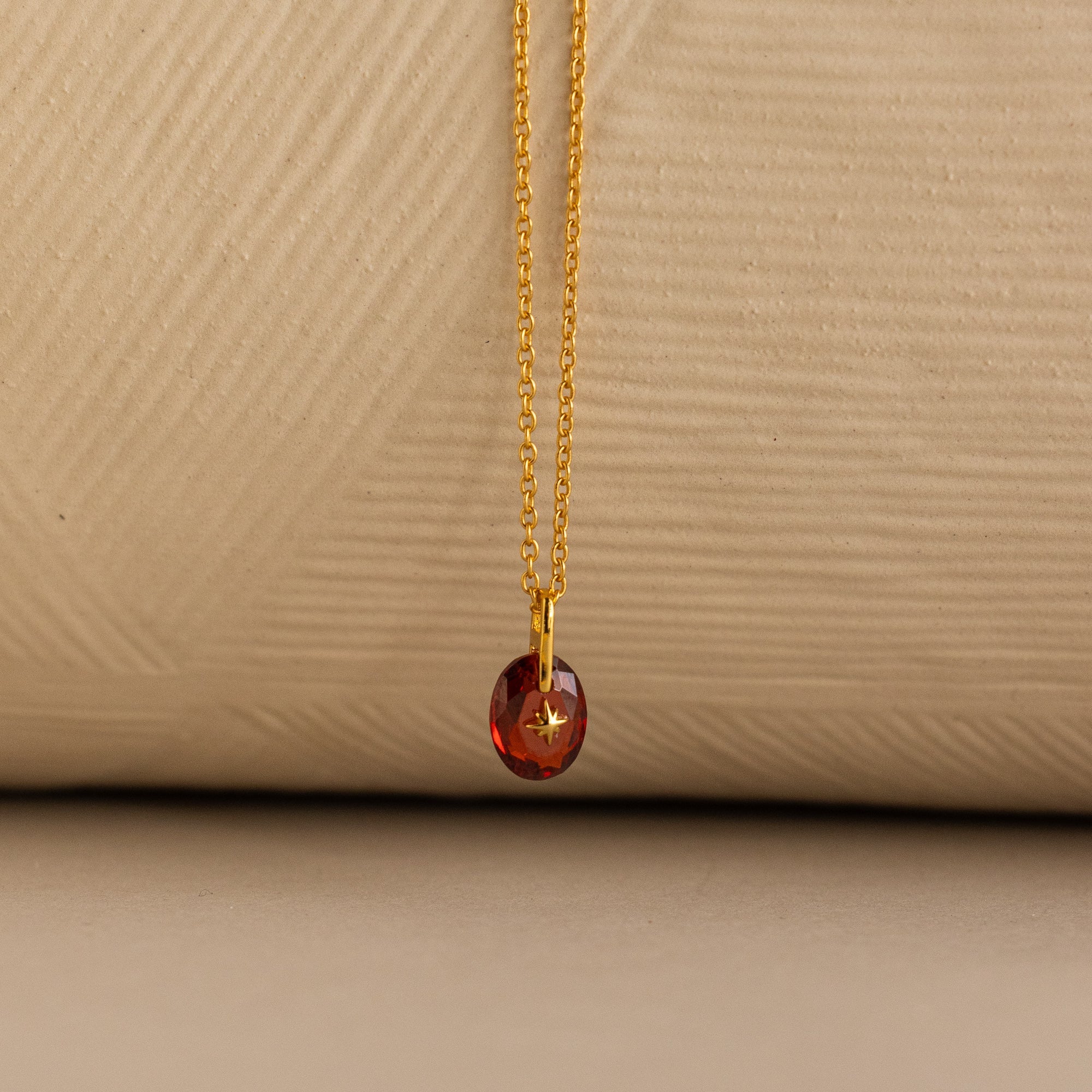North Star Birthstone Signet Necklace