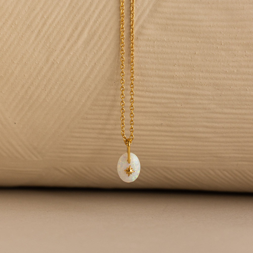 North Star Birthstone Signet Necklace