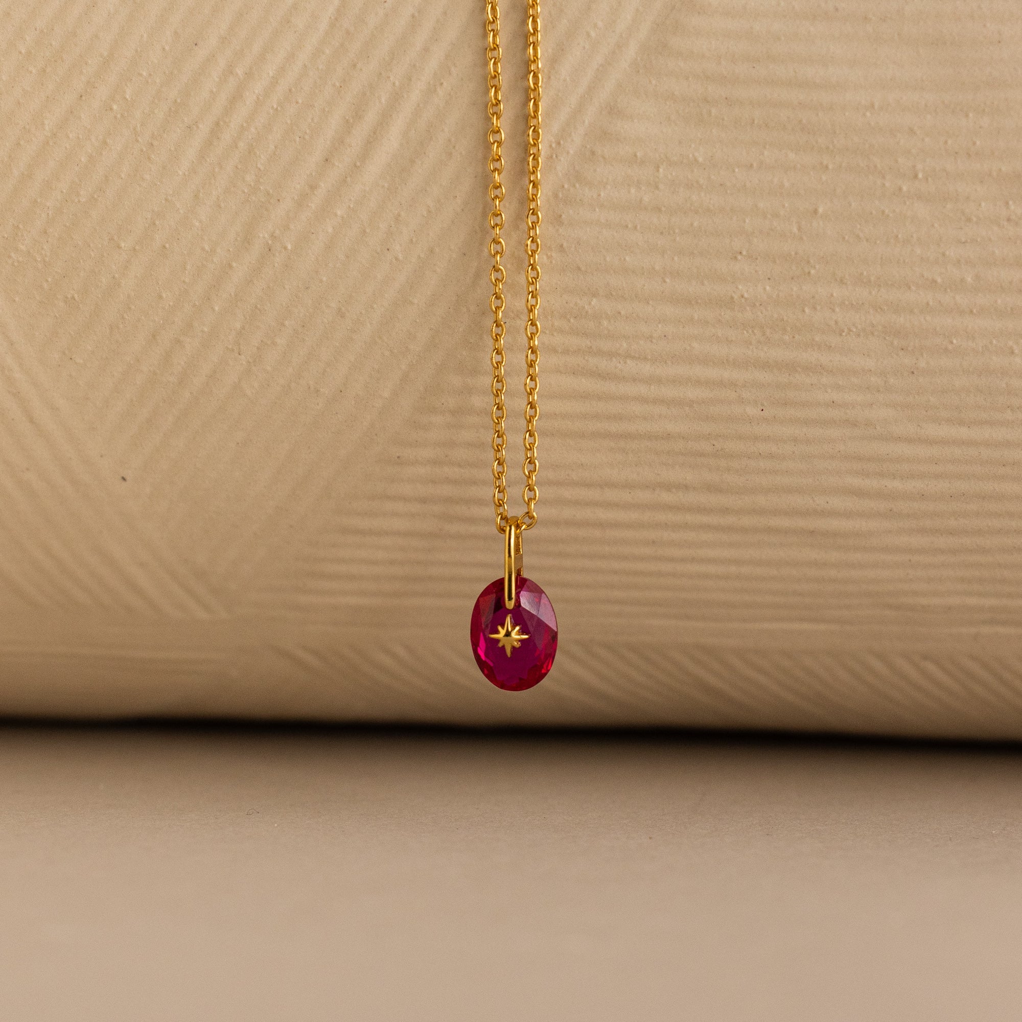 North Star Birthstone Signet Necklace