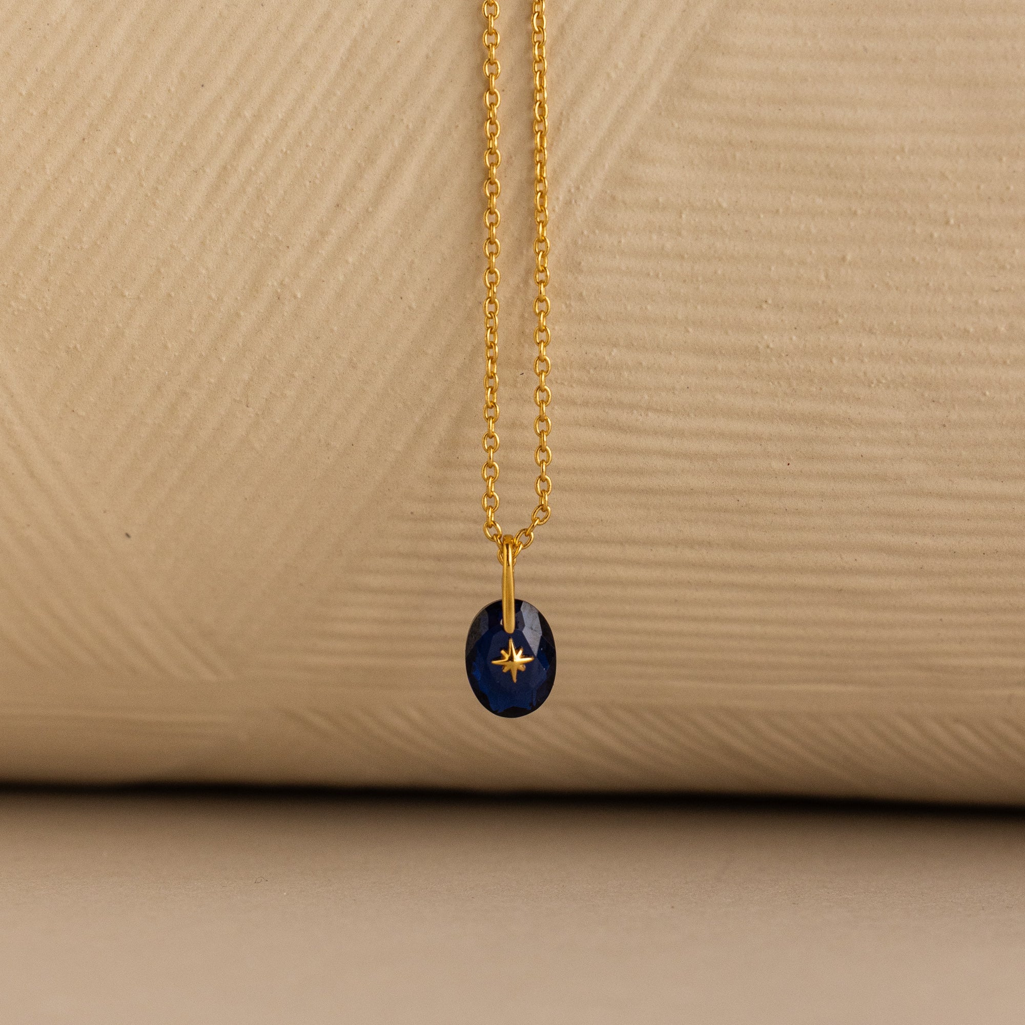 North Star Birthstone Signet Necklace