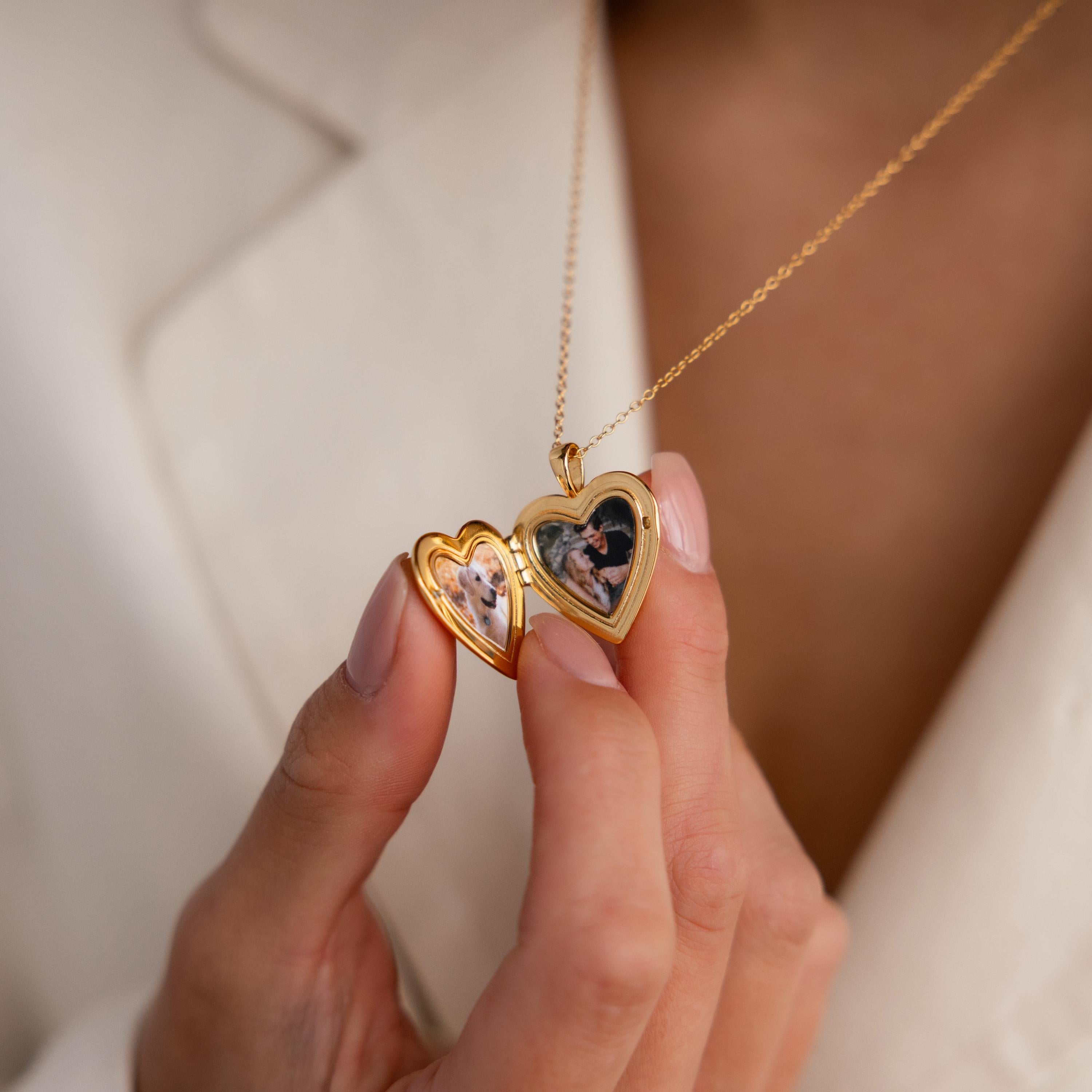 North Star Heart Locket Necklace