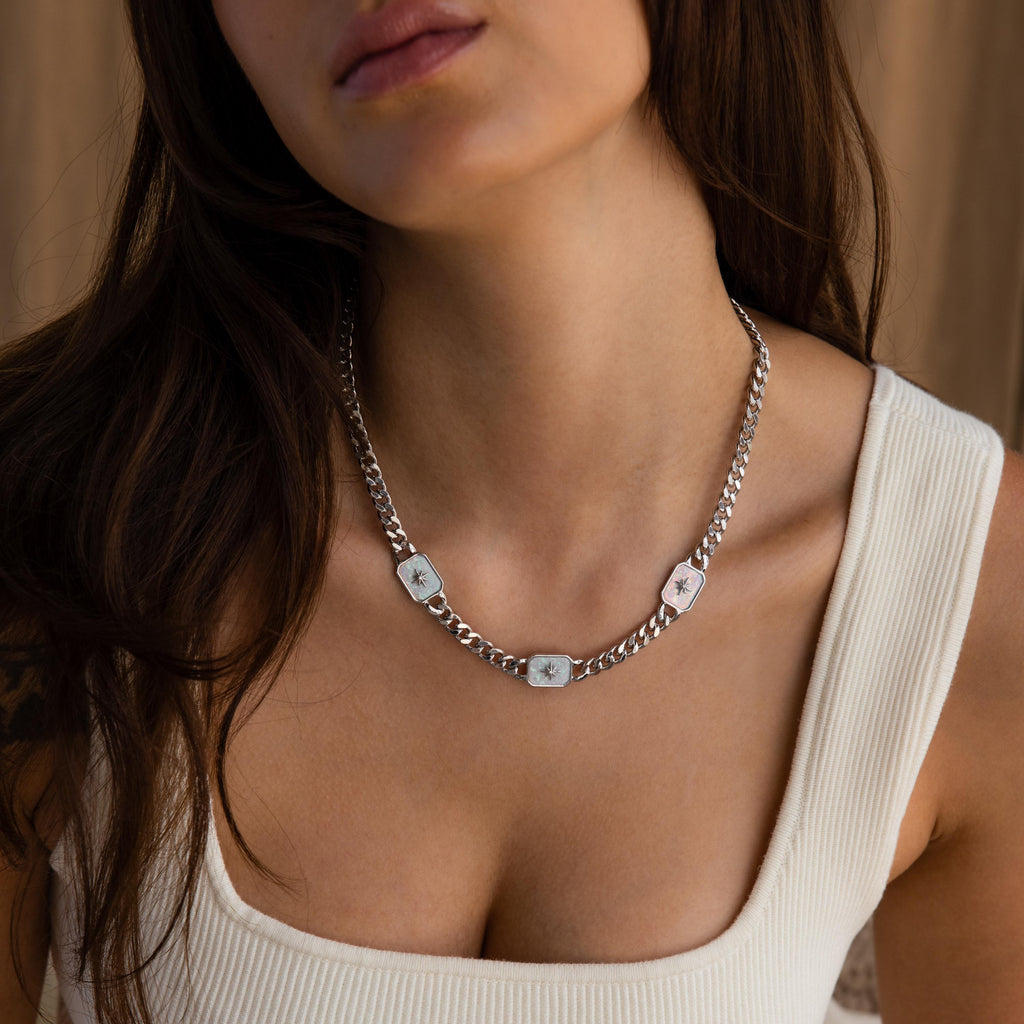 North Star Opal Trio Necklace