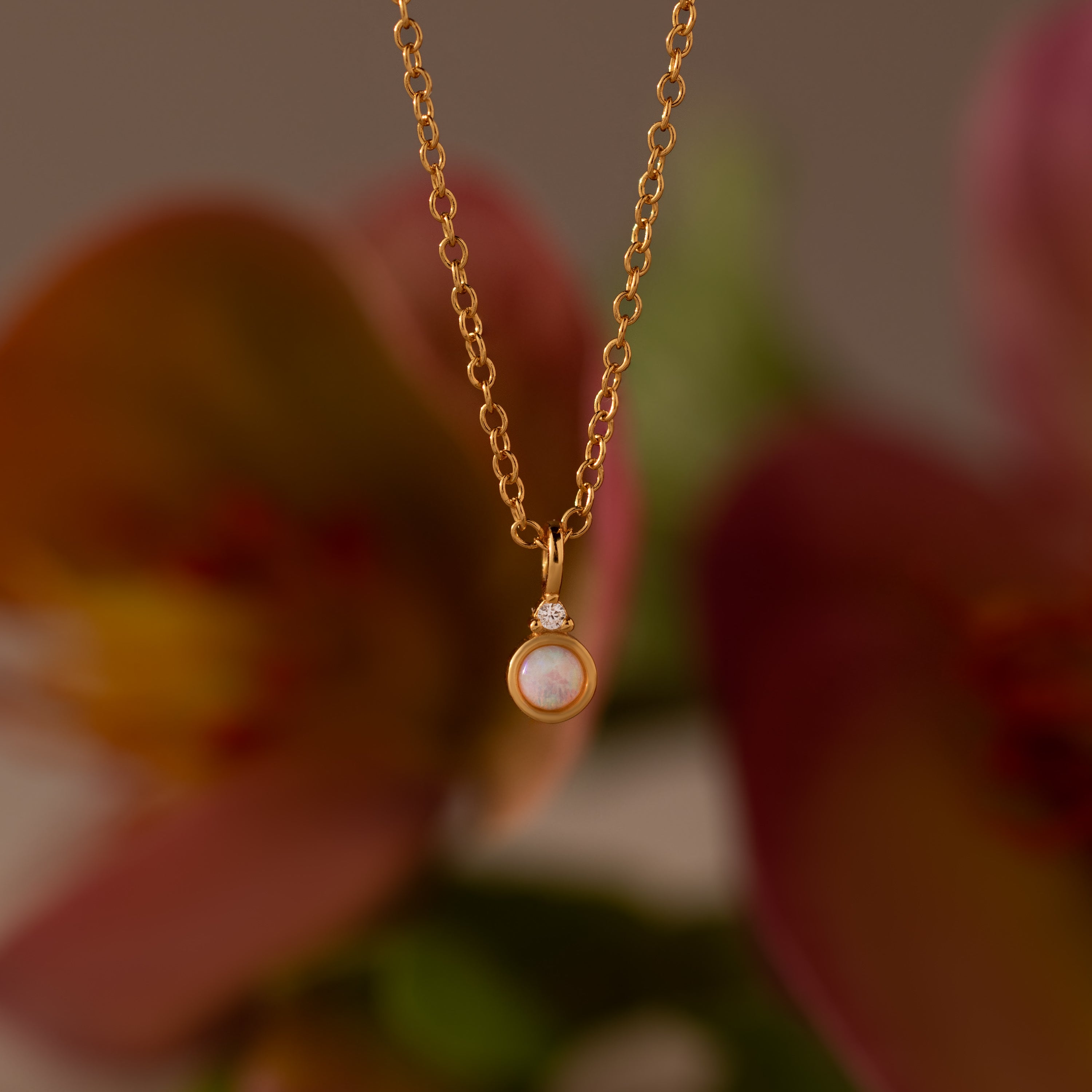 Opal Diamond Necklace
