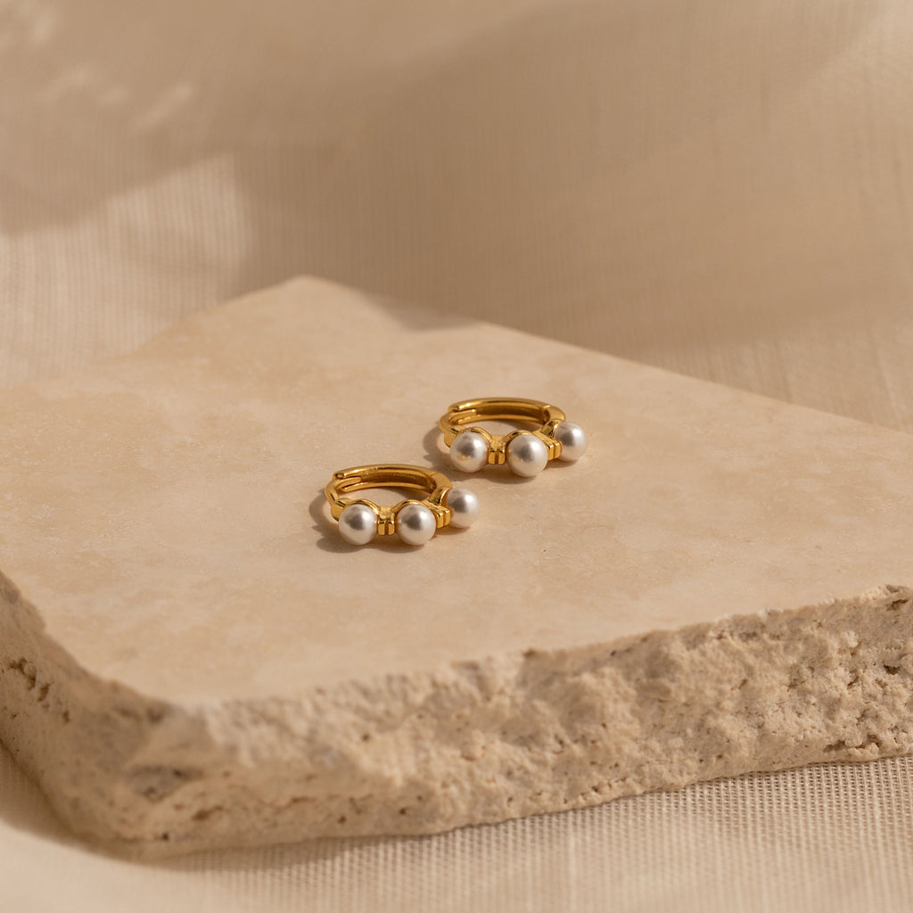 Triple Birthstone Huggies