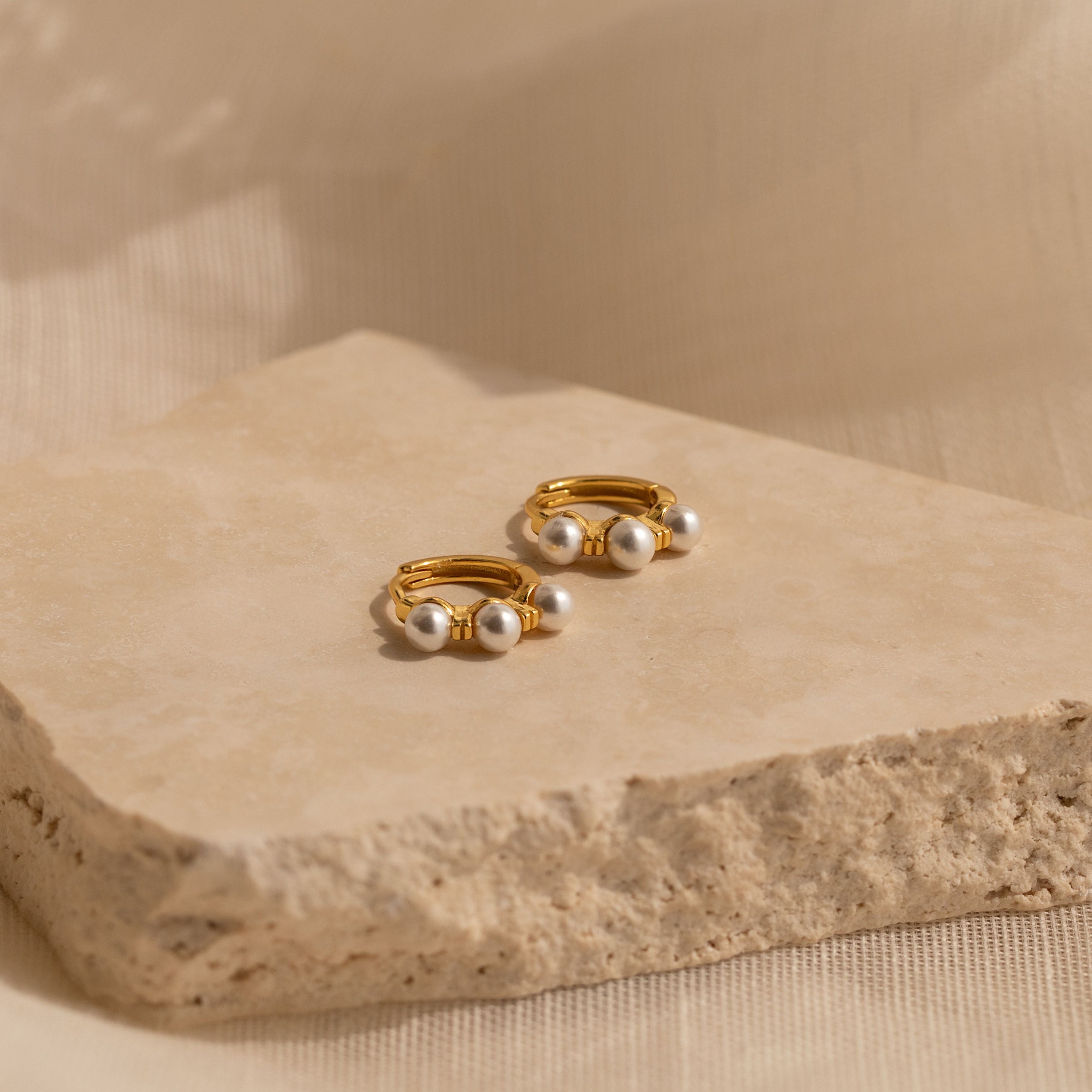 Triple Birthstone Huggies