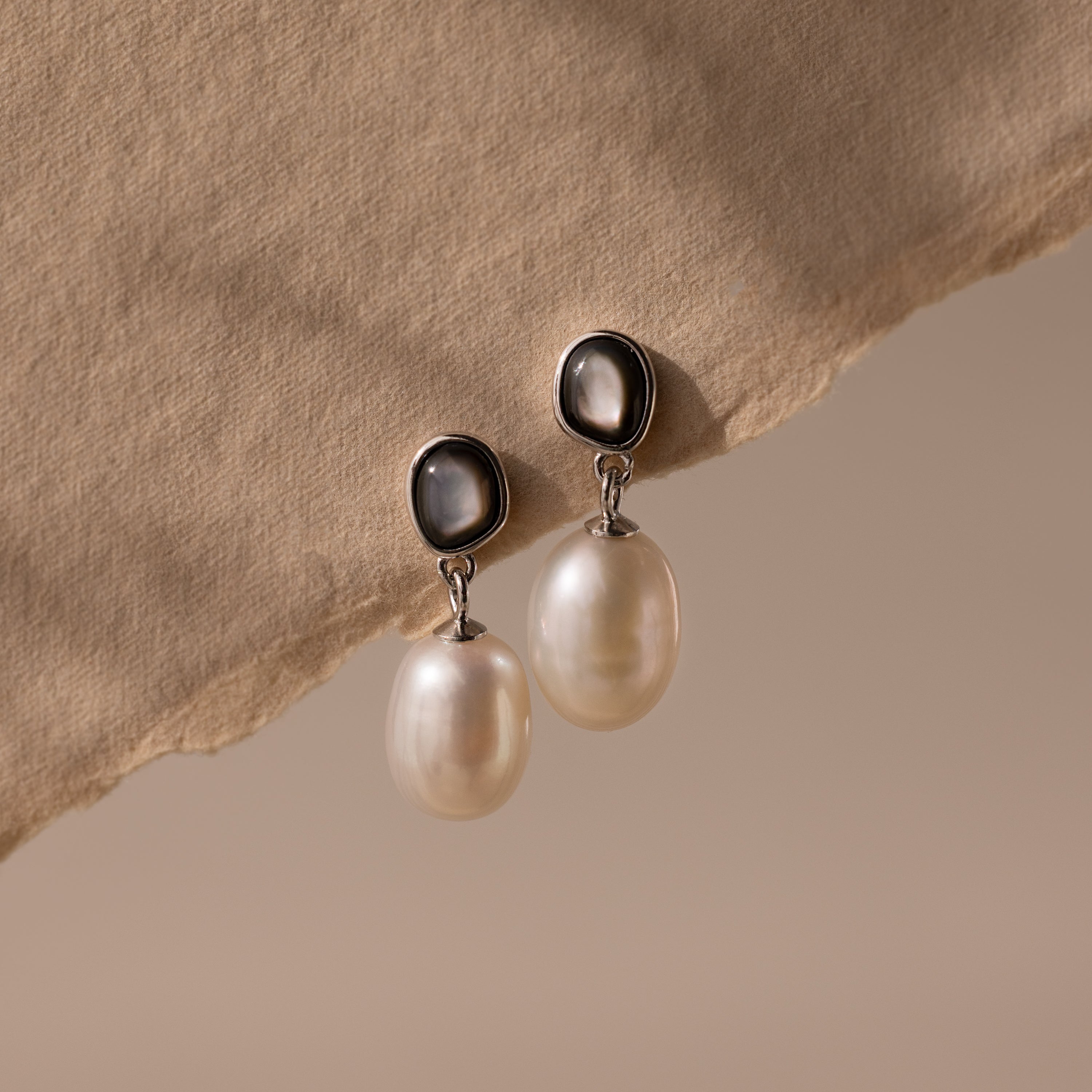 Midnight Pearl Drop Earrings