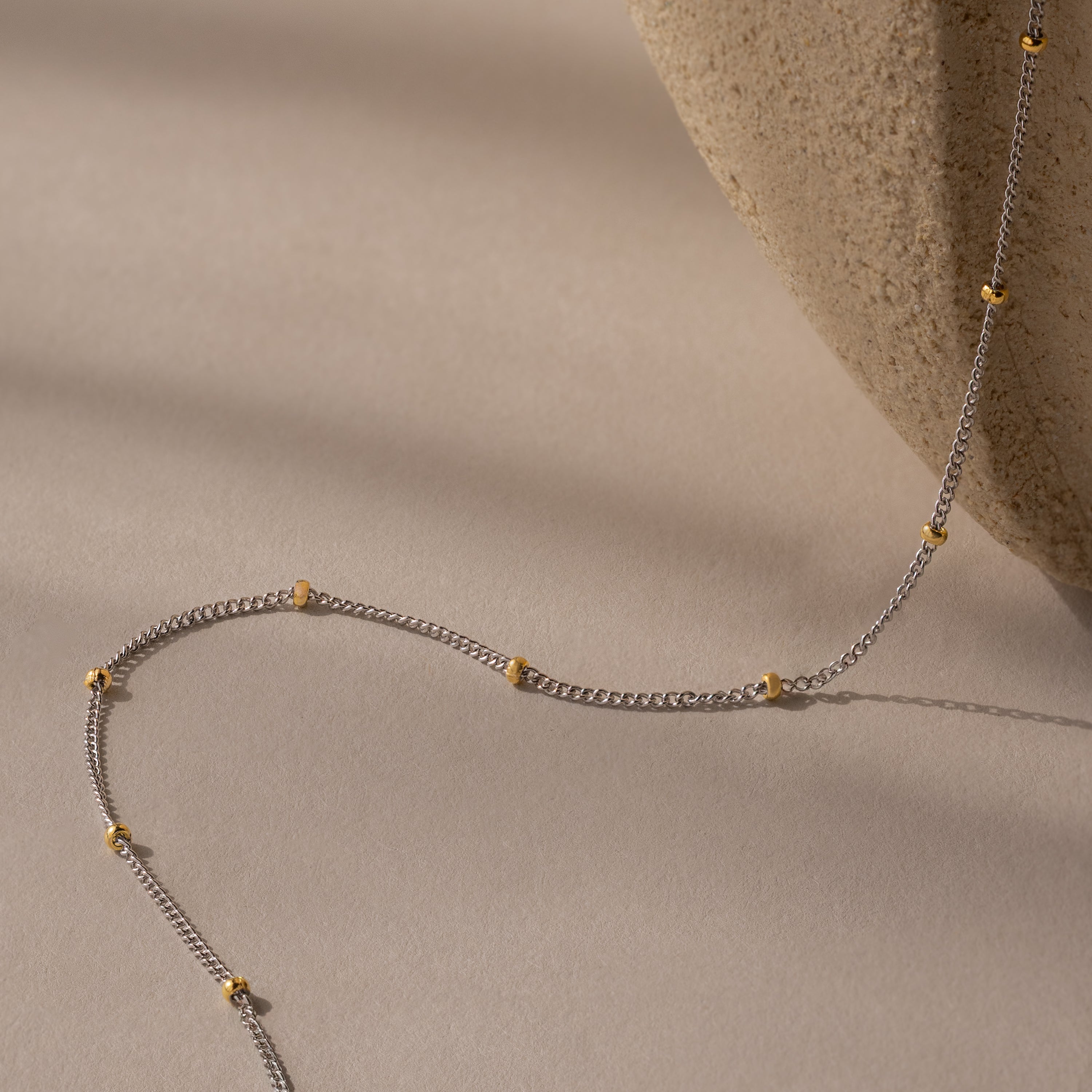 Mixed Metal Beaded Necklace