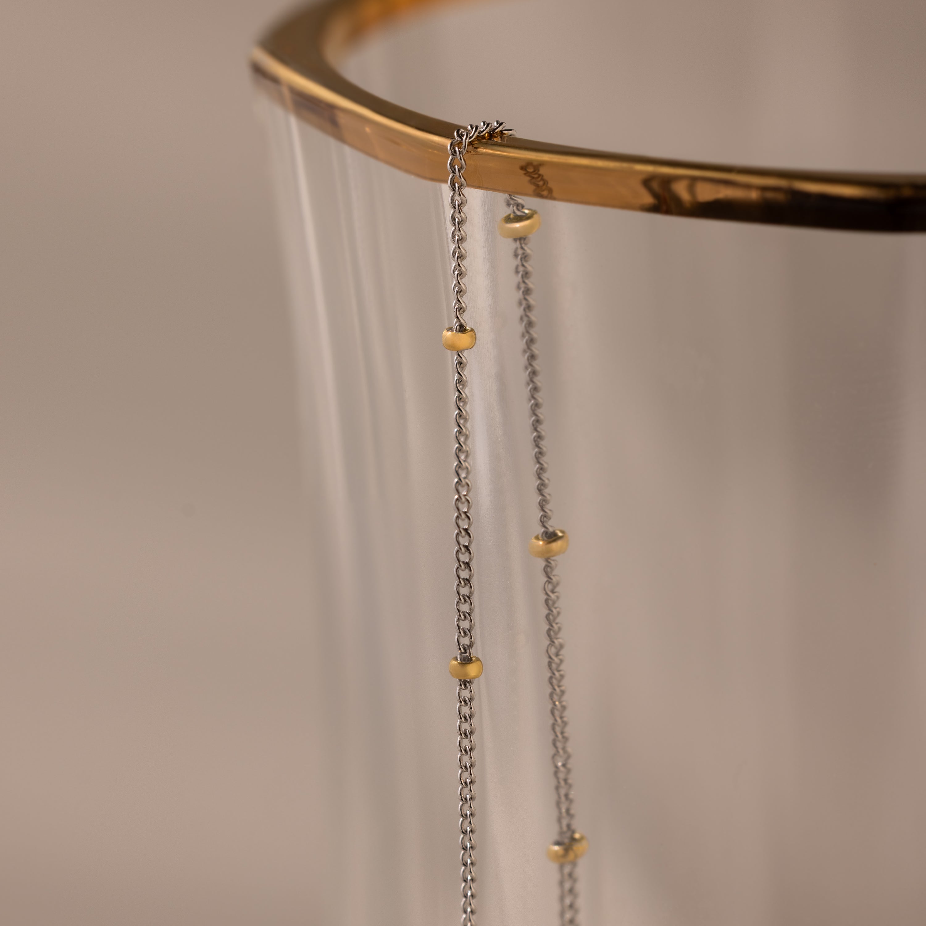 Mixed Metal Beaded Necklace