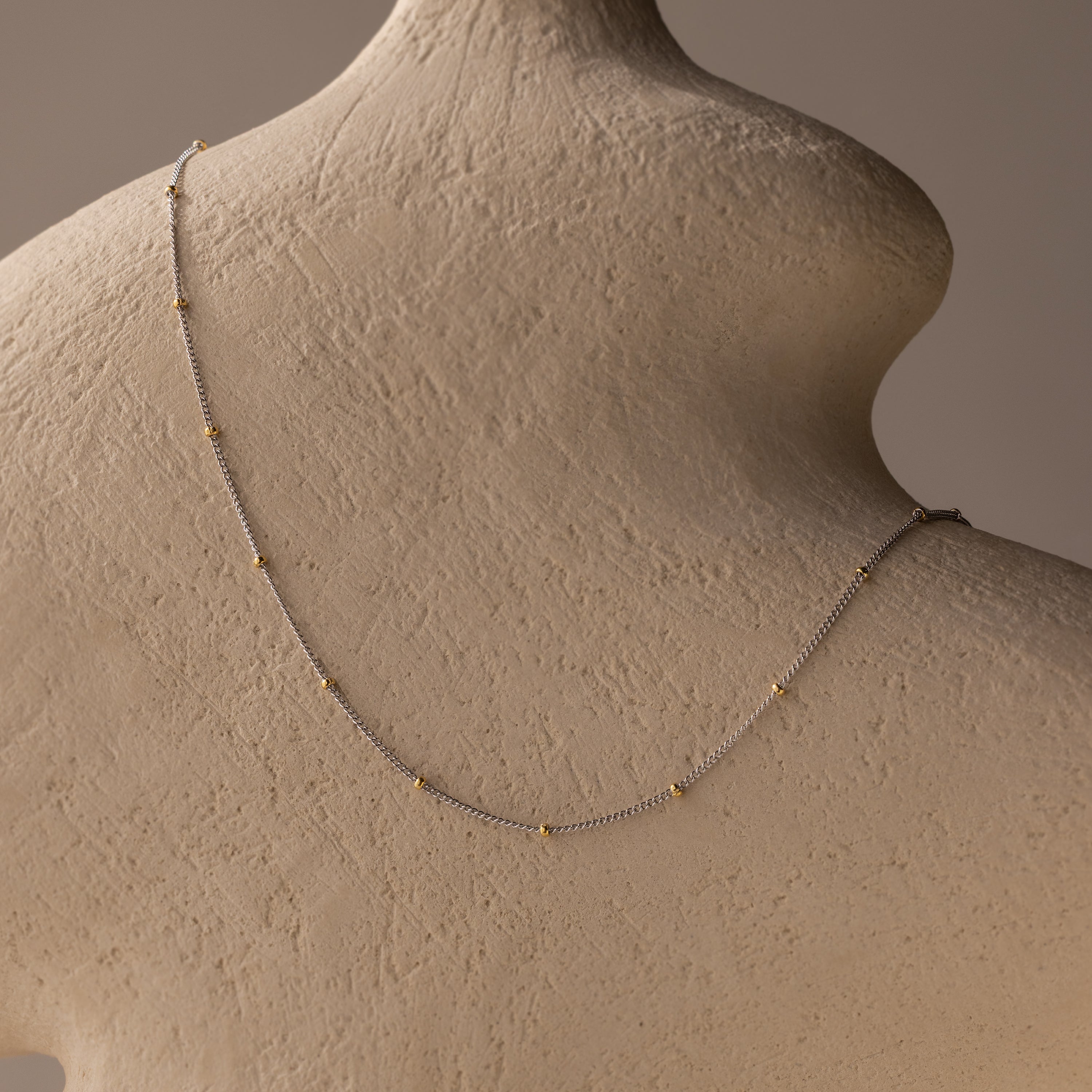 Mixed Metal Beaded Necklace