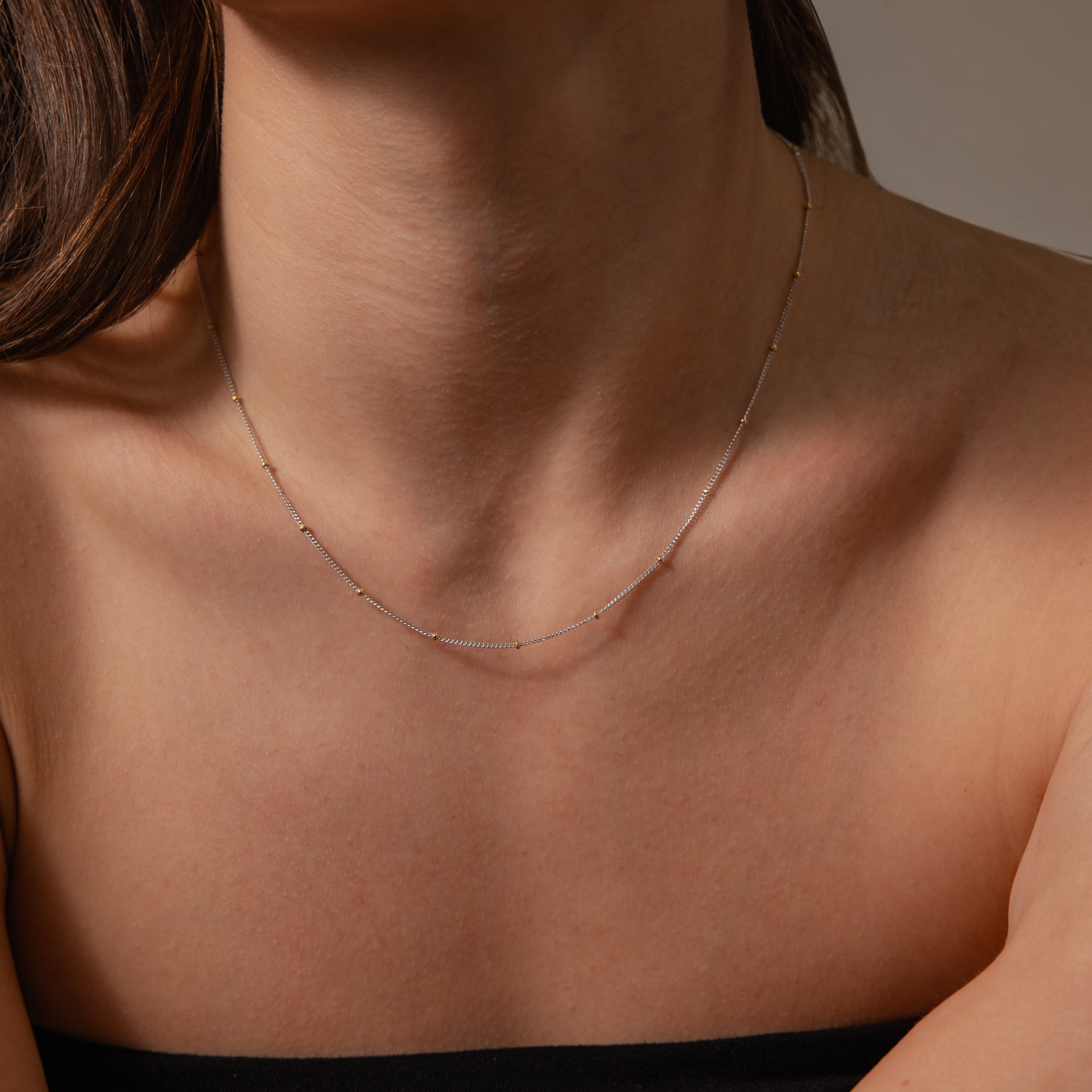 Mixed Metal Beaded Necklace