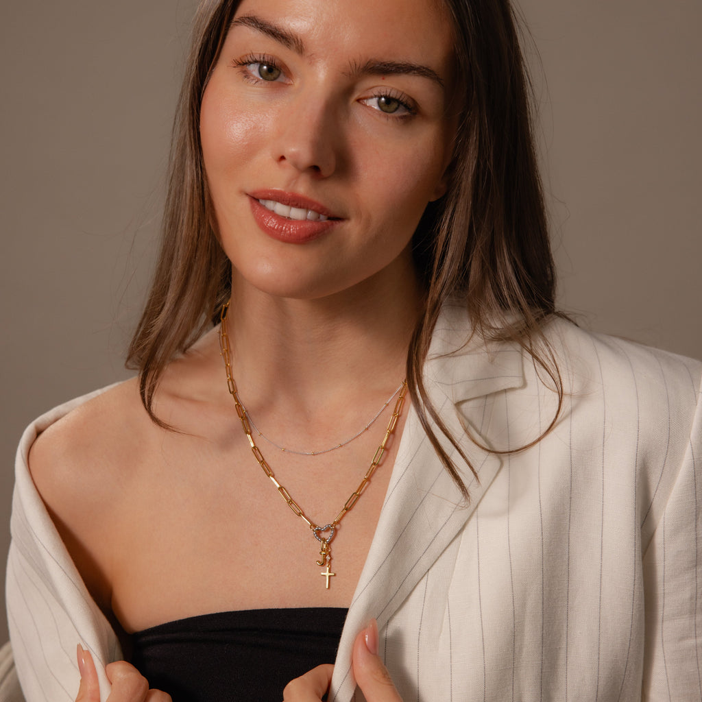Mixed Metal Beaded Necklace