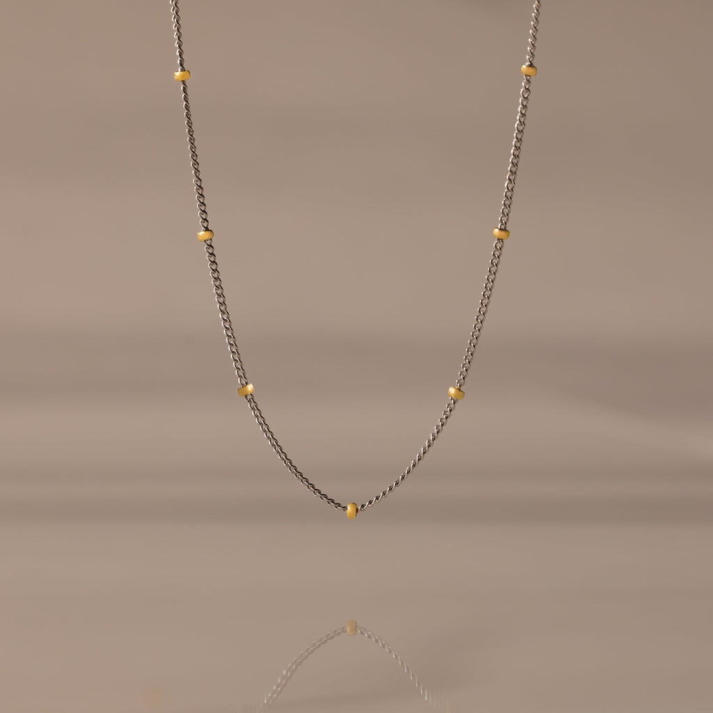 Mixed Metal Beaded Necklace