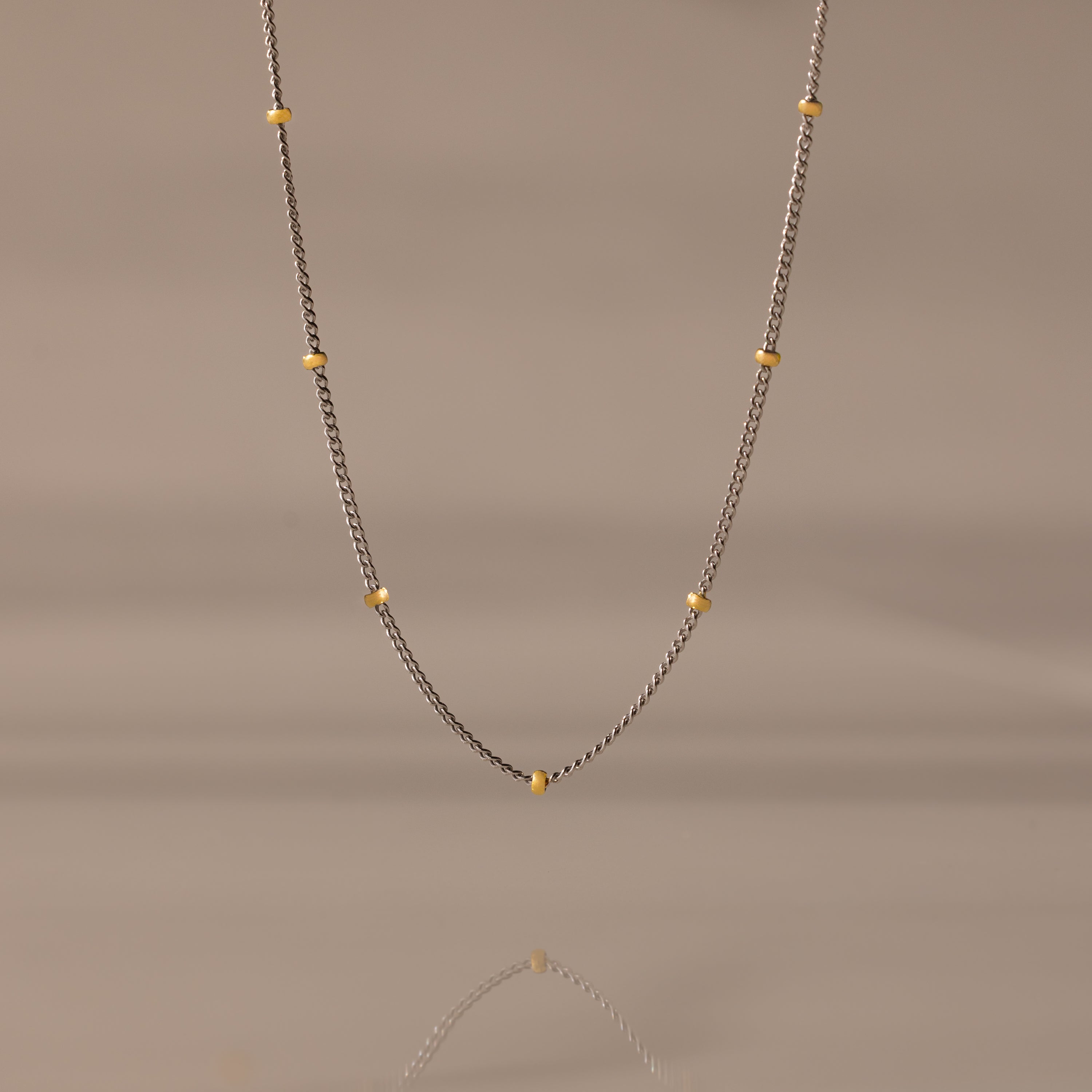 Mixed Metal Beaded Necklace