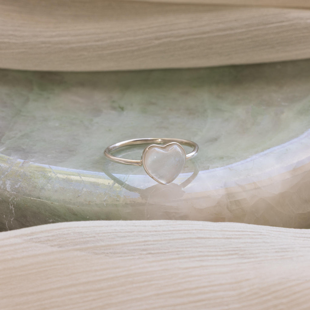 Moonstone Heart Ring