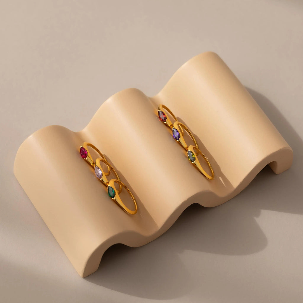 Marquise Birthstone Signet Ring