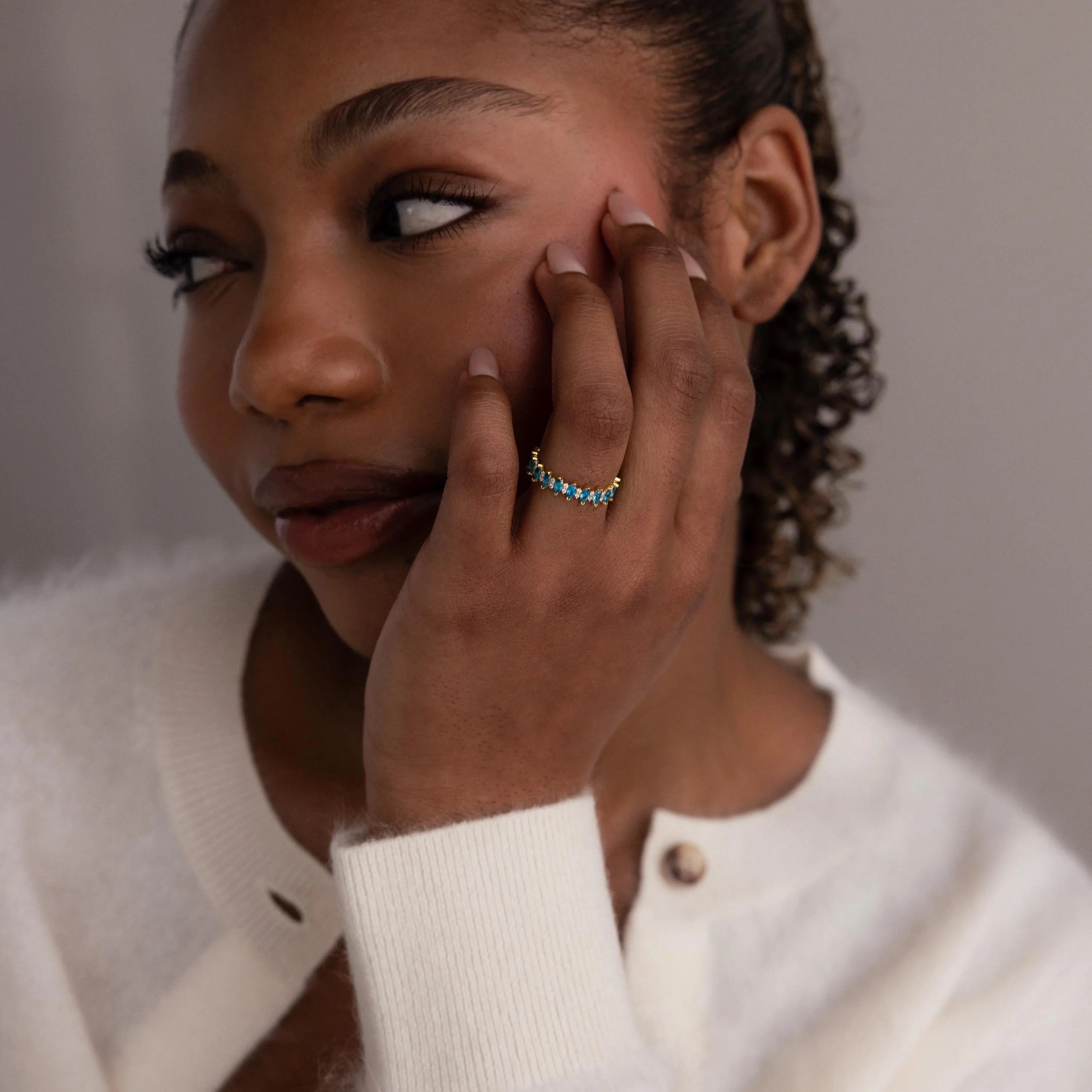Marquise Infinity Birthstone Ring