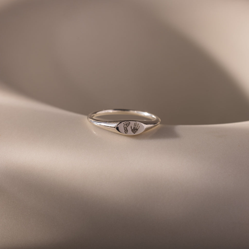 Hand & Footprint Signet Ring