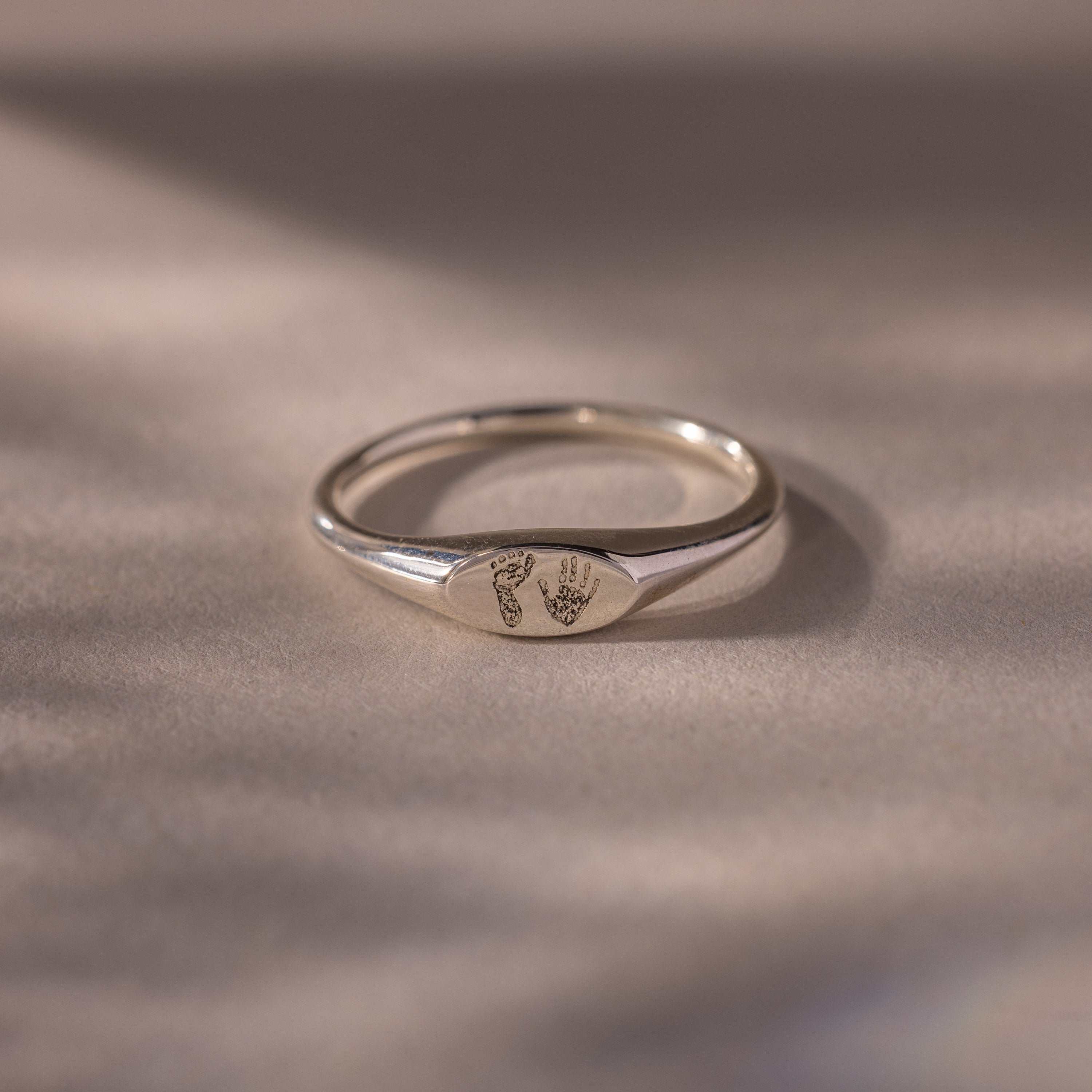 Hand & Footprint Signet Ring