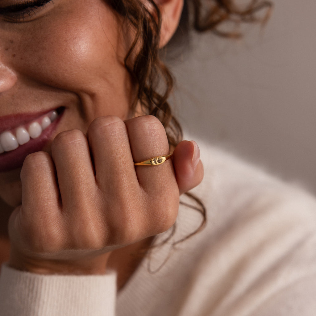 Hand & Footprint Signet Ring