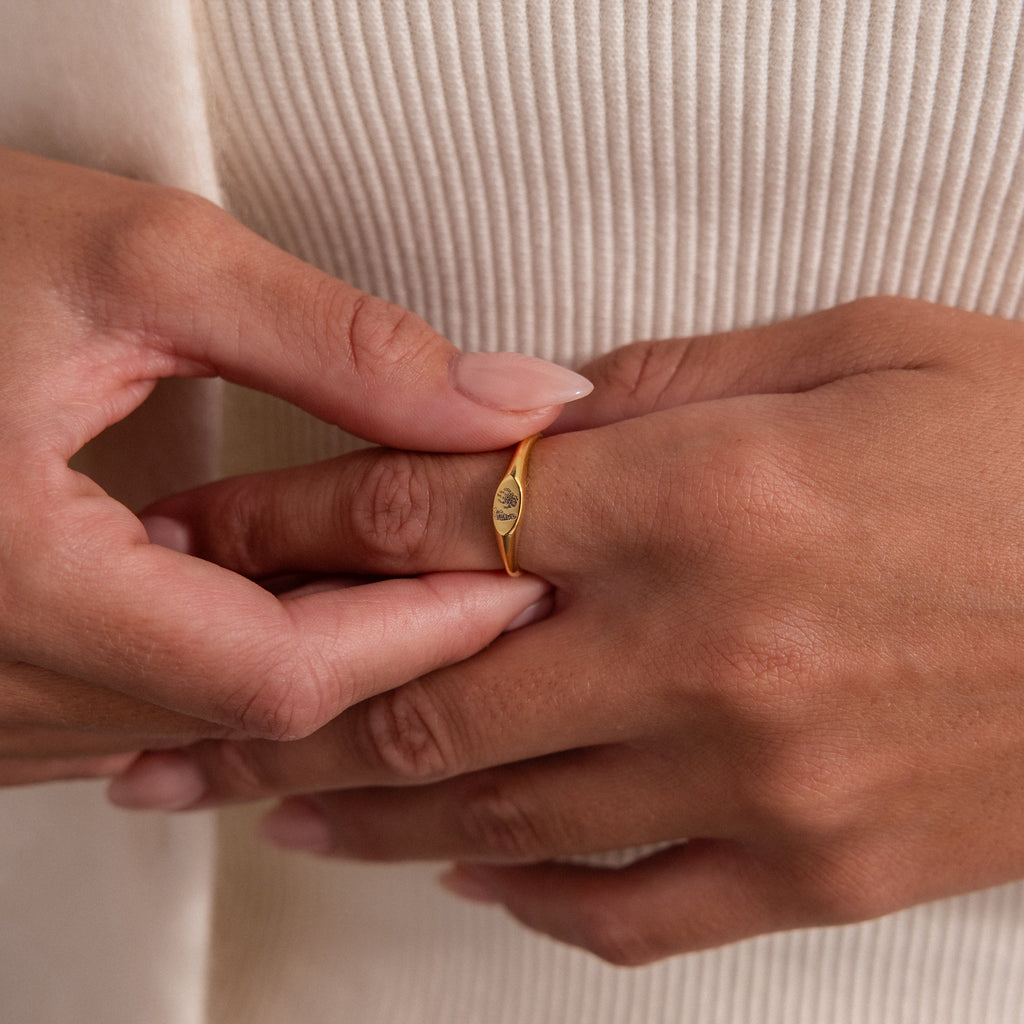 Hand & Footprint Signet Ring