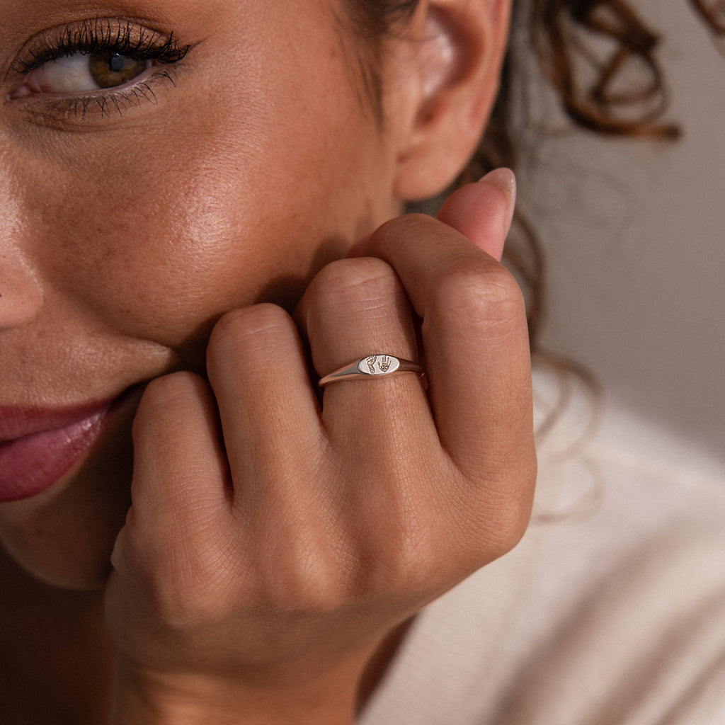 Hand & Footprint Signet Ring