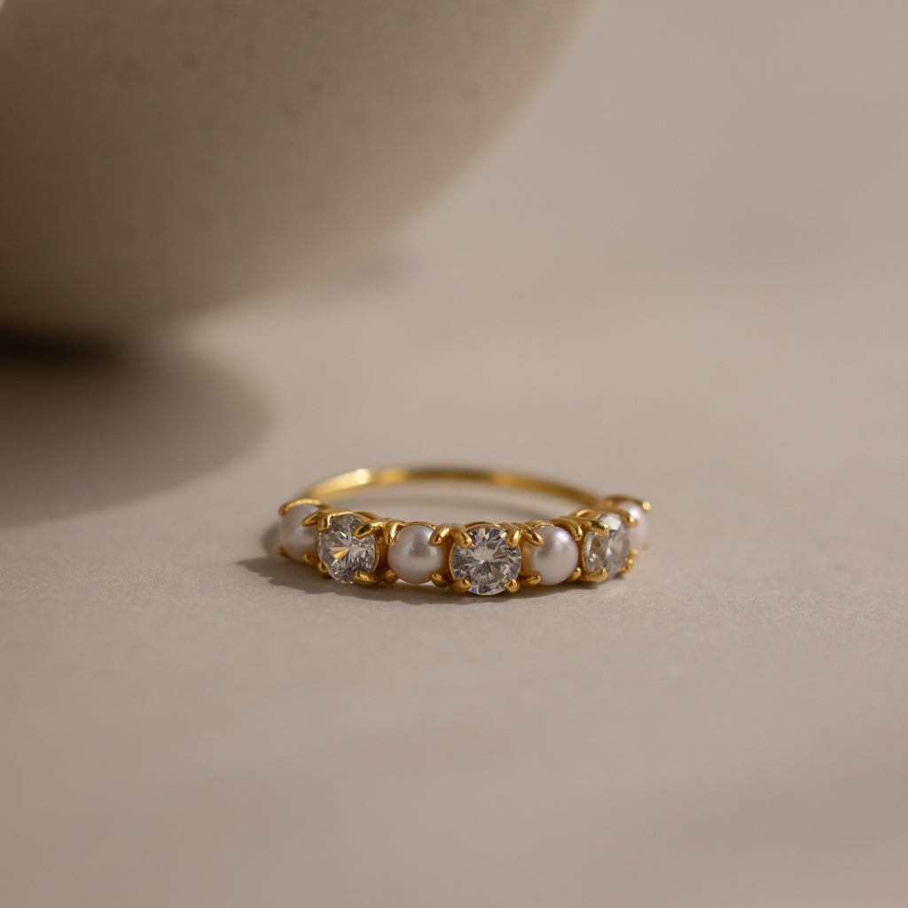Birthstone & Pearl Lace Ring