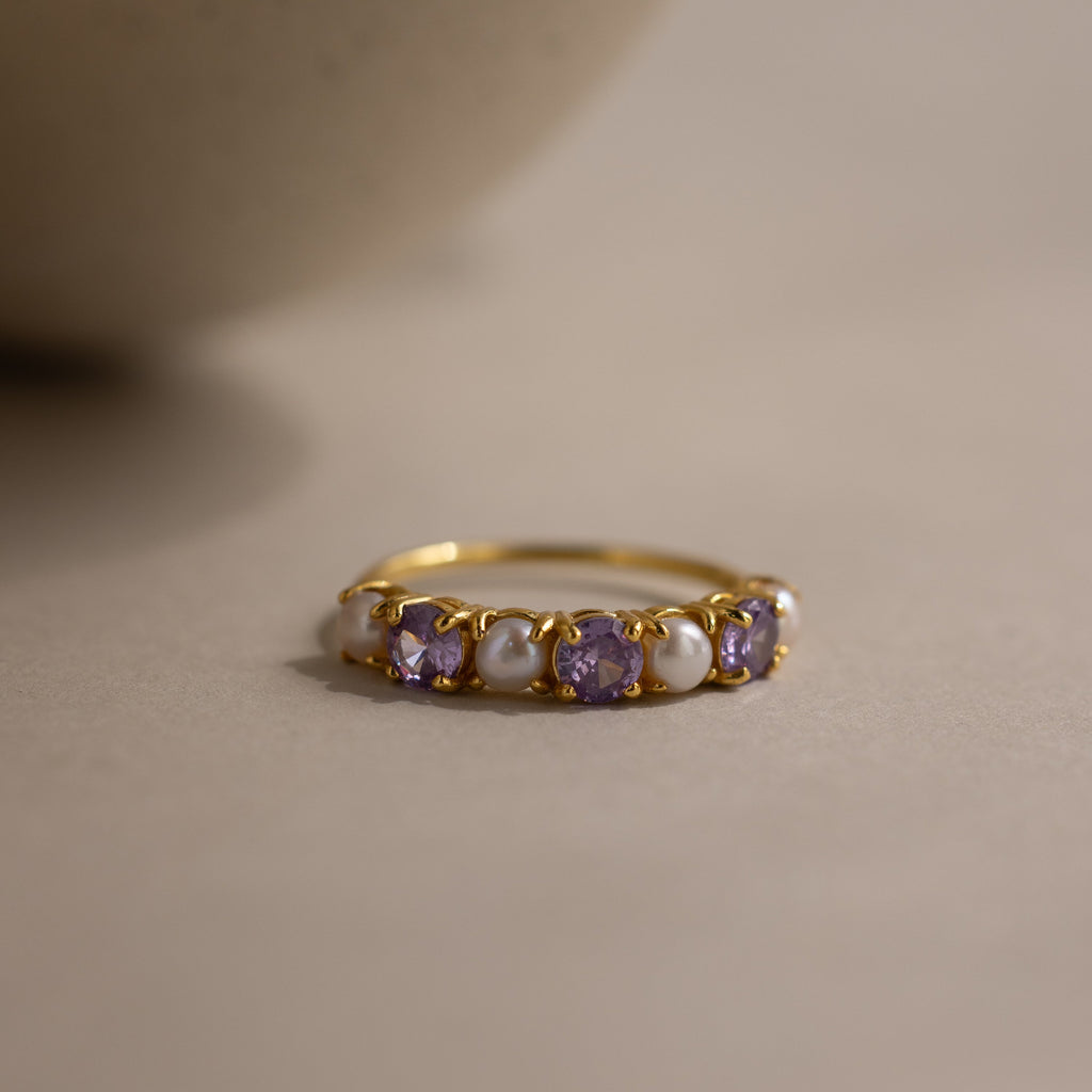 Birthstone & Pearl Lace Ring