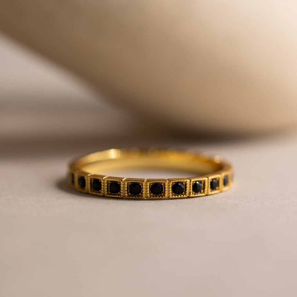 Art Deco Birthstone Eternity Ring