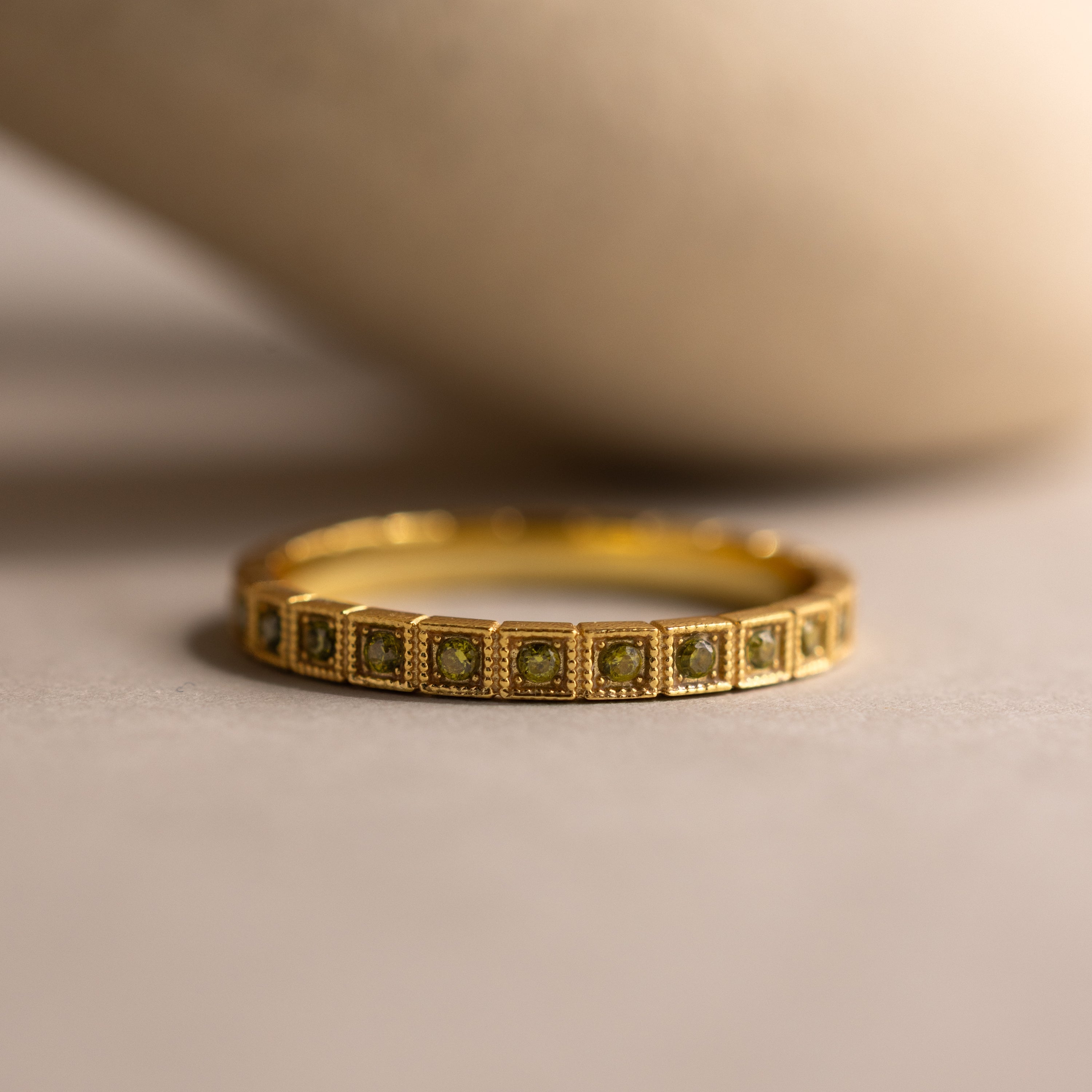 Art Deco Birthstone Eternity Ring
