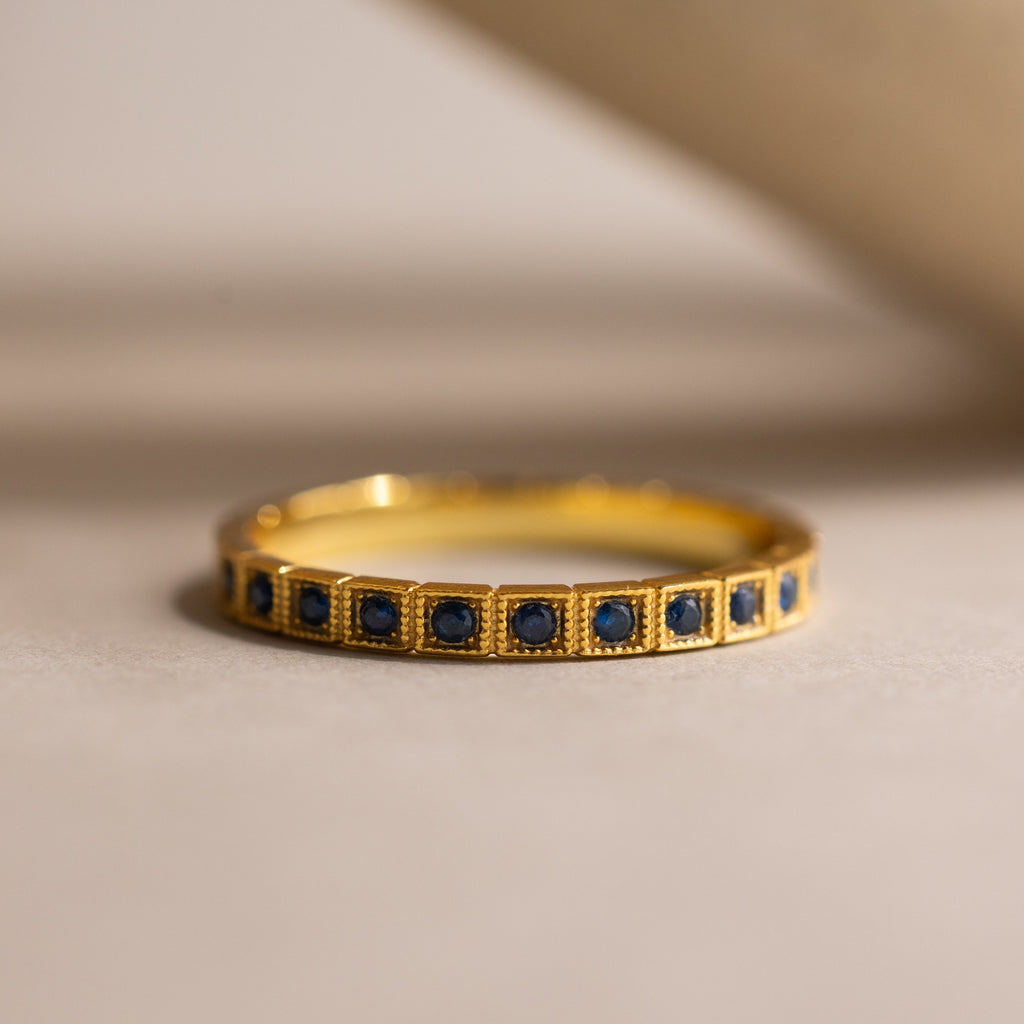 Art Deco Birthstone Eternity Ring