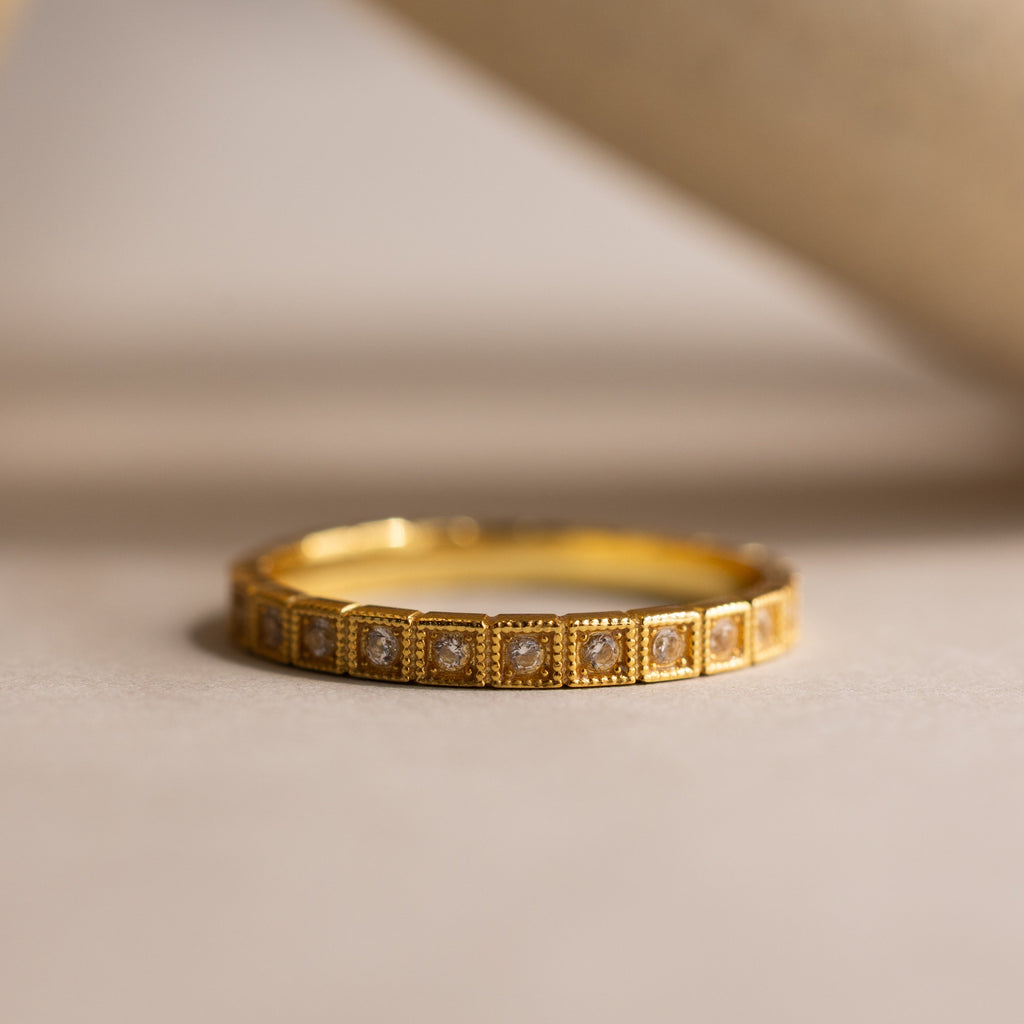 Art Deco Birthstone Eternity Ring