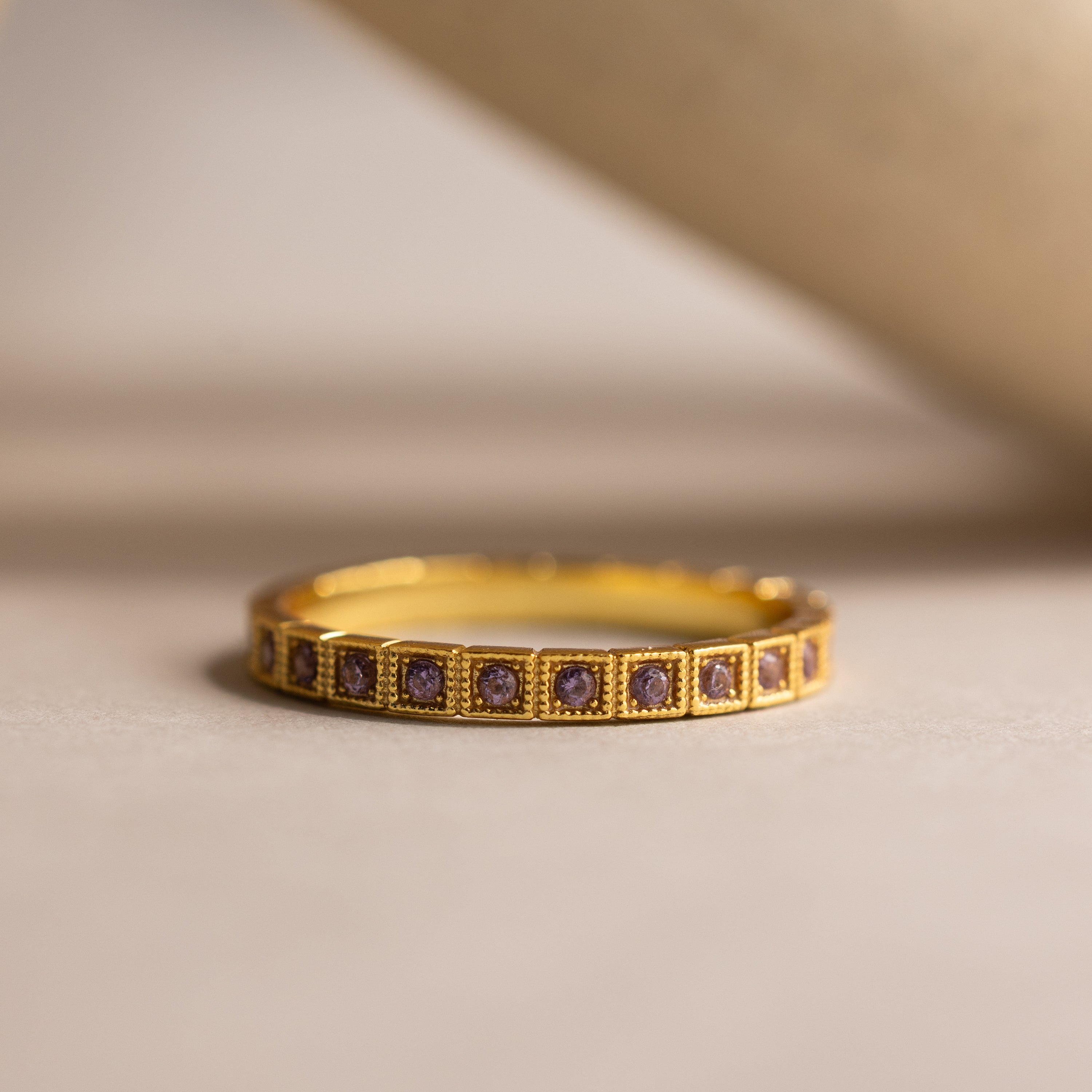 Art Deco Birthstone Eternity Ring