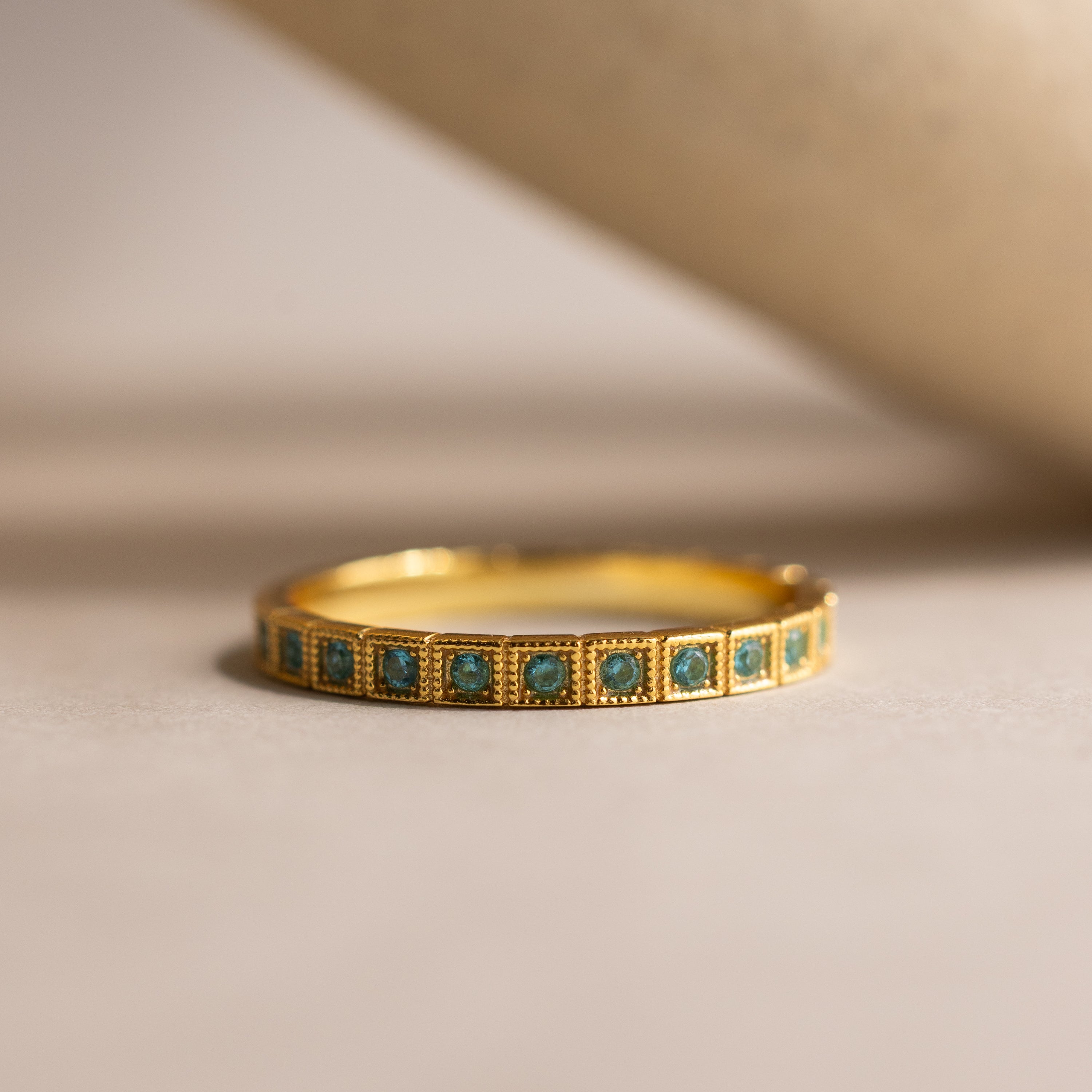 Art Deco Birthstone Eternity Ring