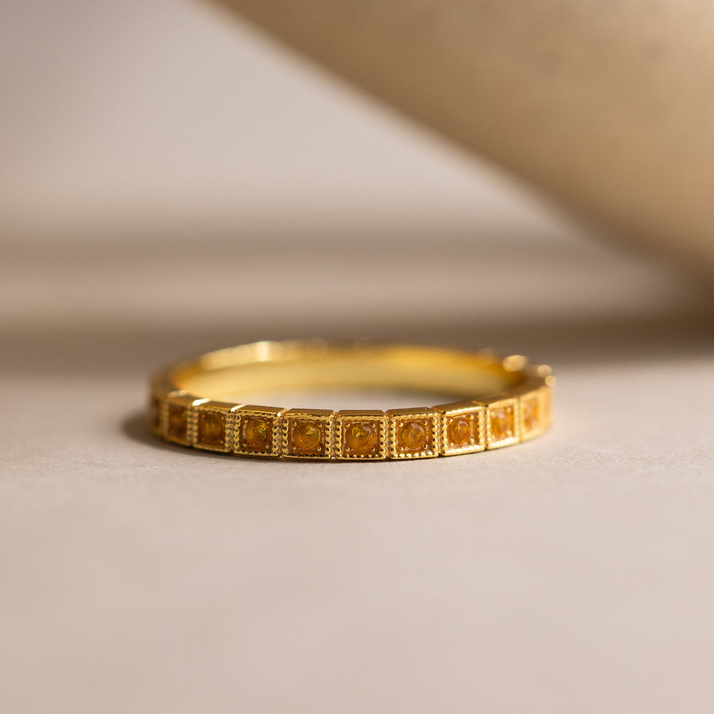 Art Deco Birthstone Eternity Ring
