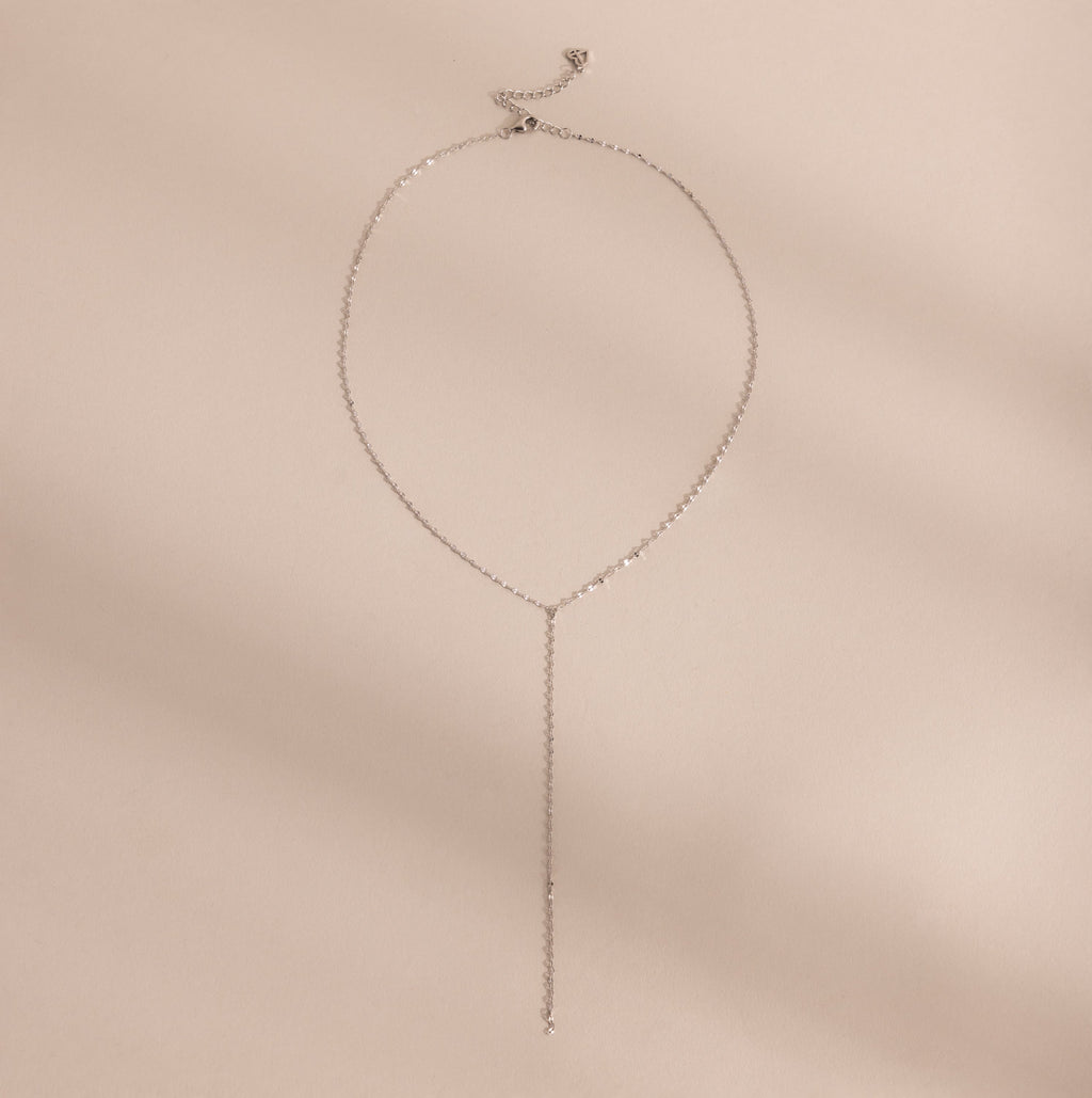 Mirror Chain Lariat Necklace