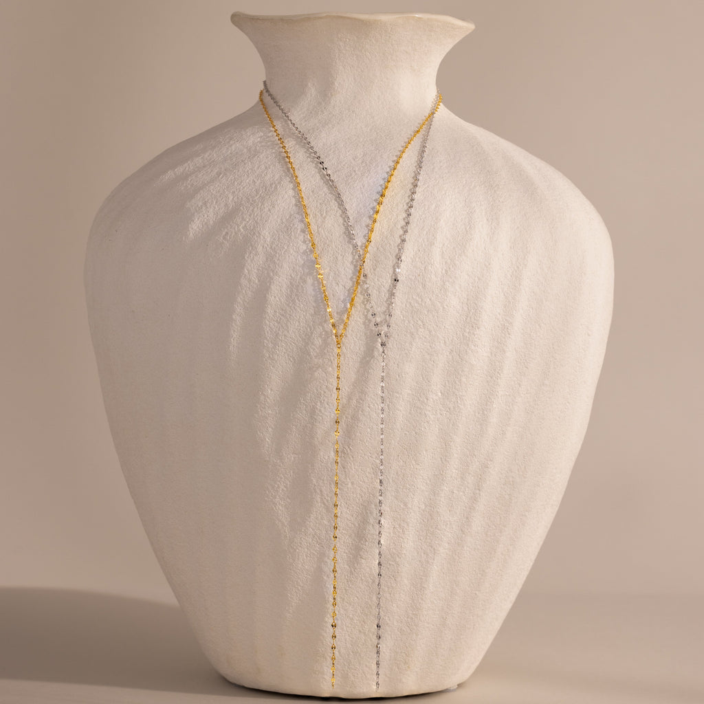 Mirror Chain Lariat Necklace