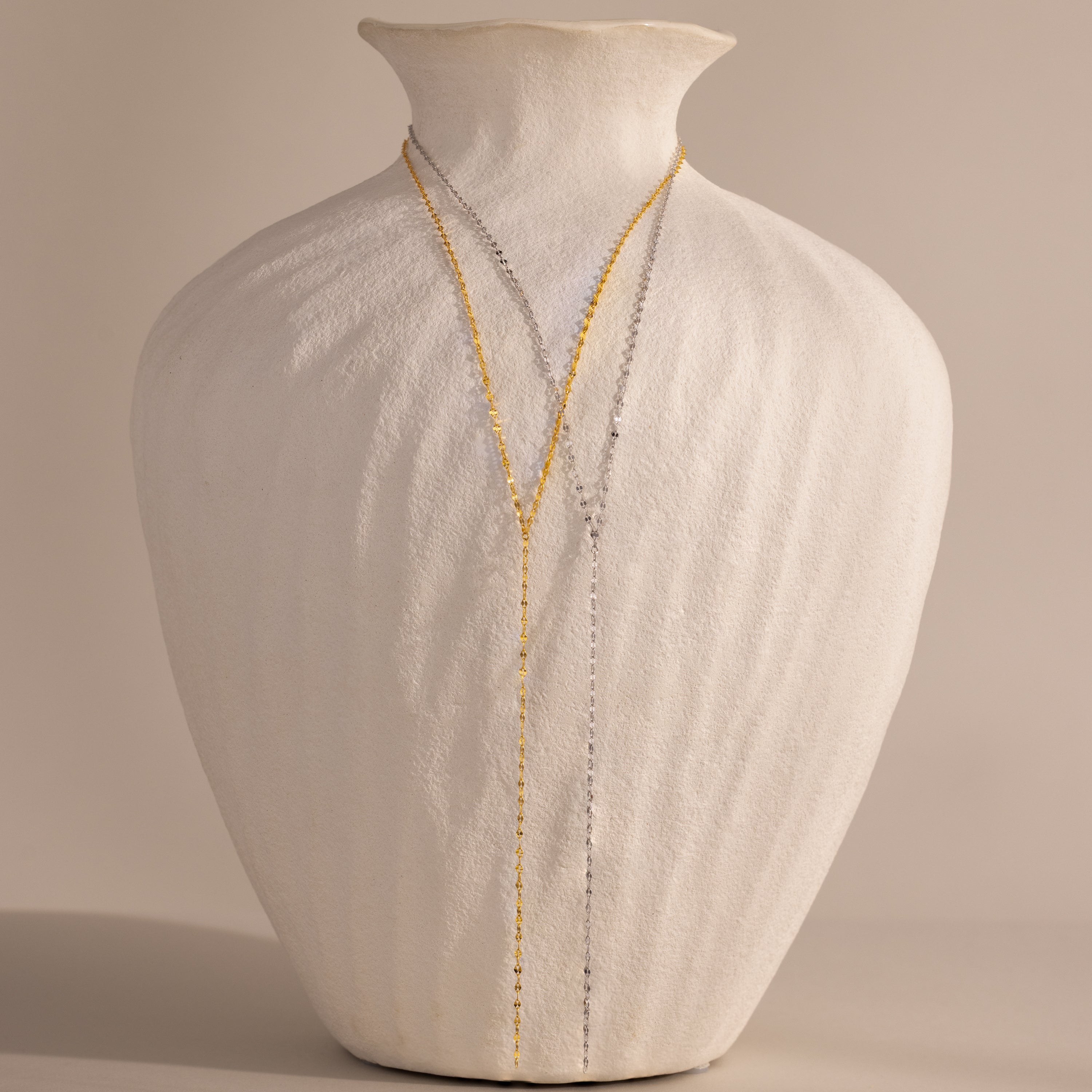 Mirror Chain Lariat Necklace