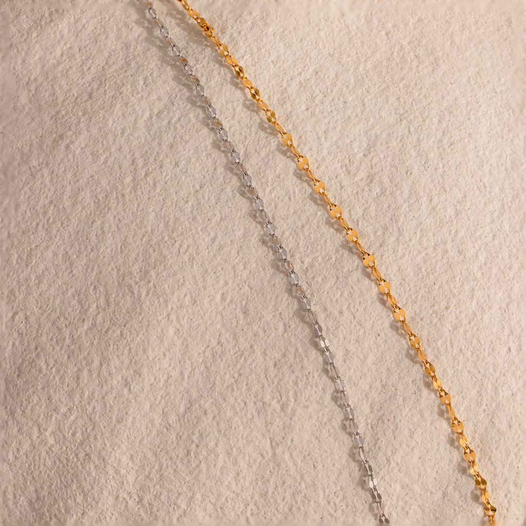 Mirror Chain Lariat Necklace