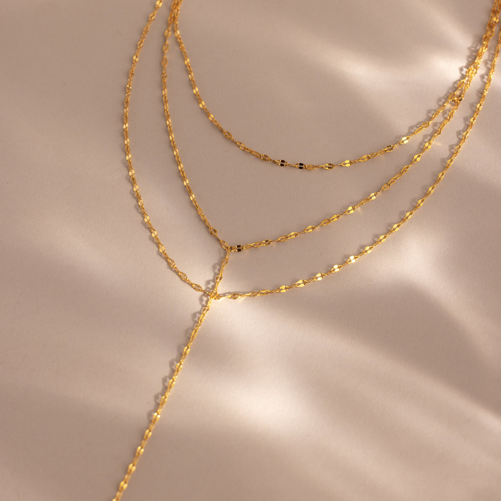 Sparkling Layered Lariat Necklace