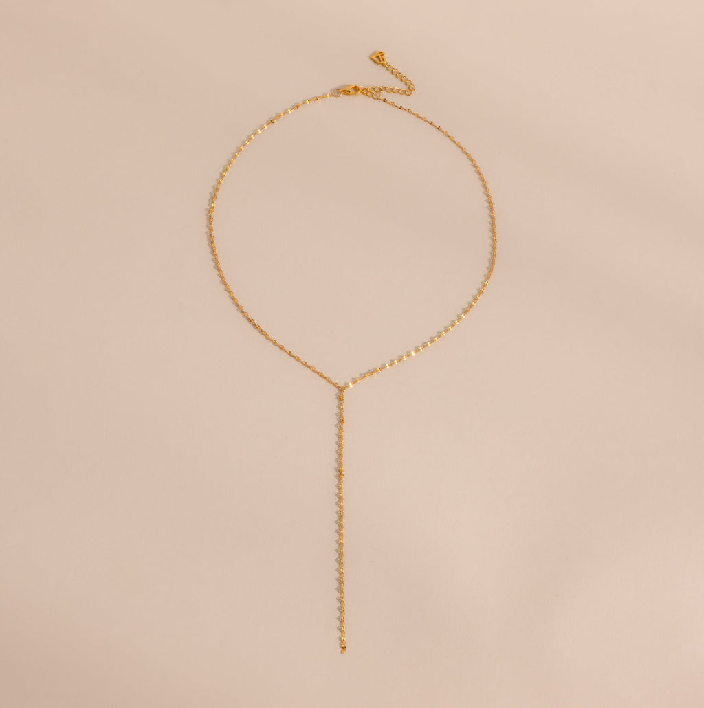 Mirror Chain Lariat Necklace