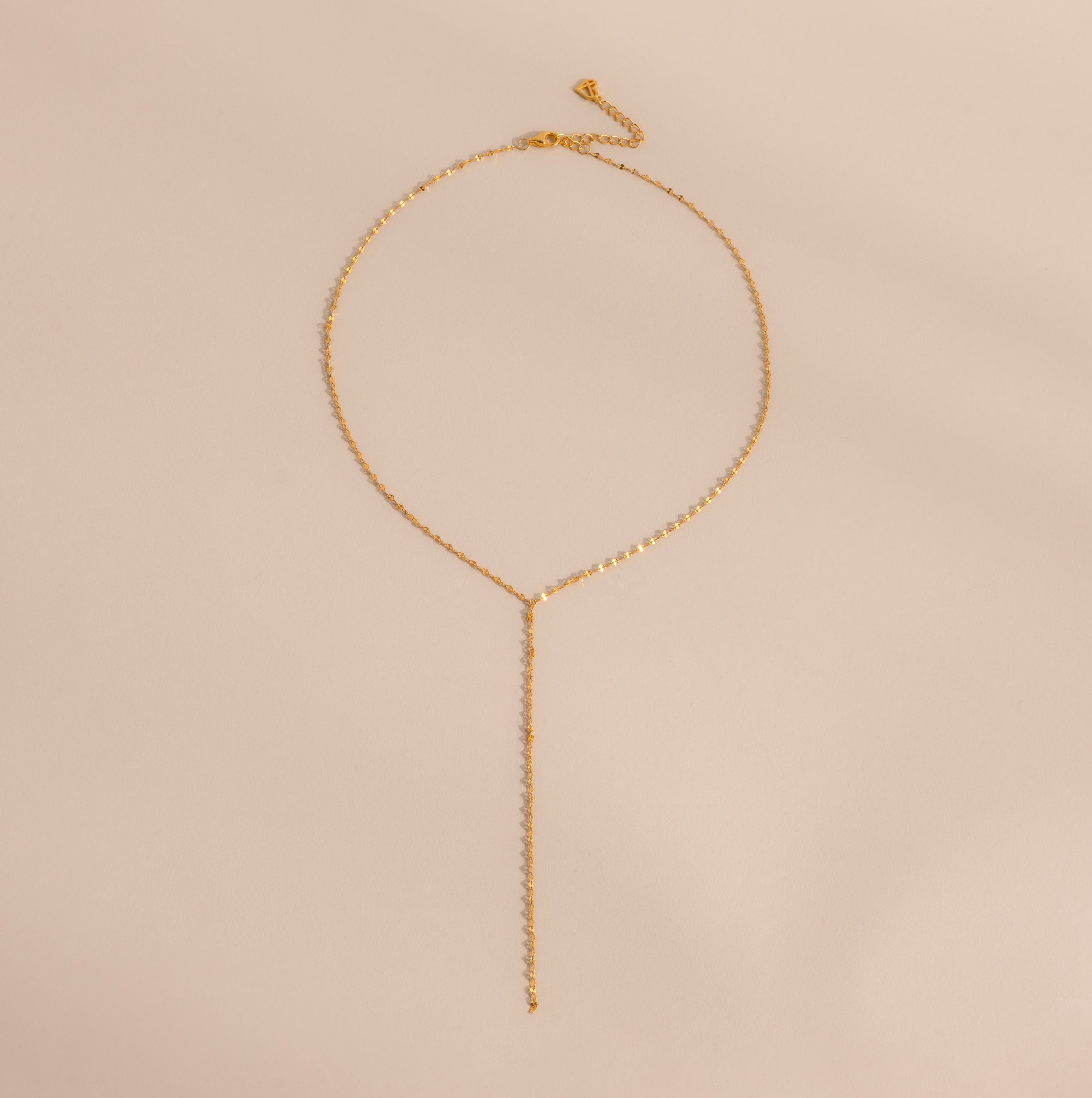 Mirror Chain Lariat Necklace